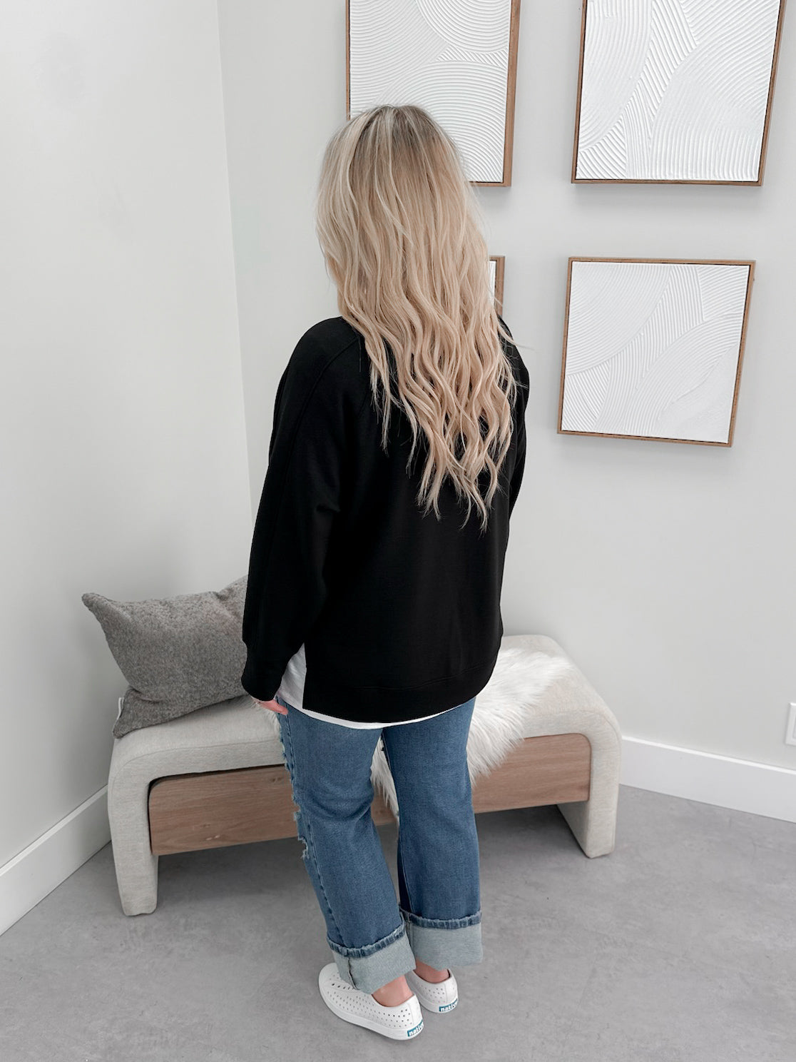 Willow Scuba Pullover in Black