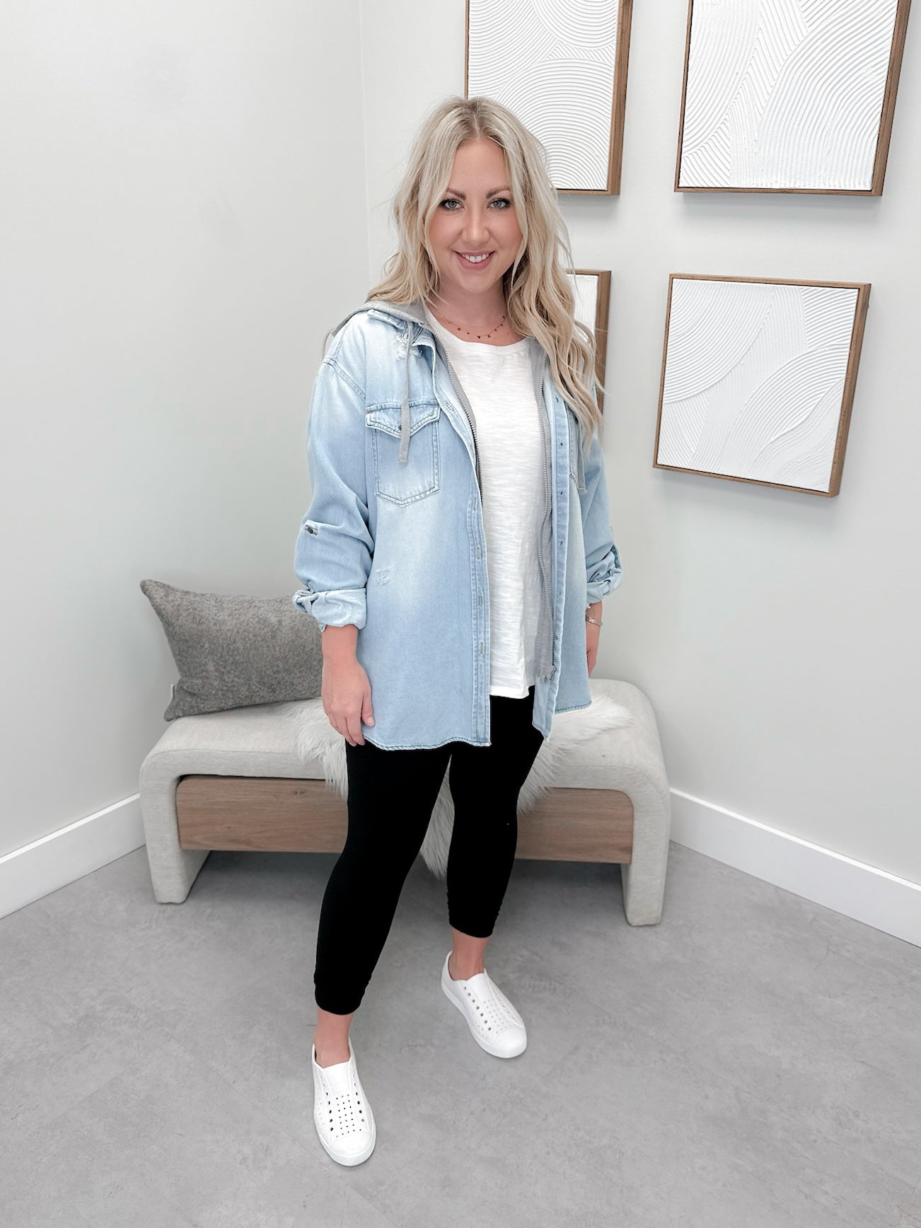 Allegra Denim Shacket in Light Wash