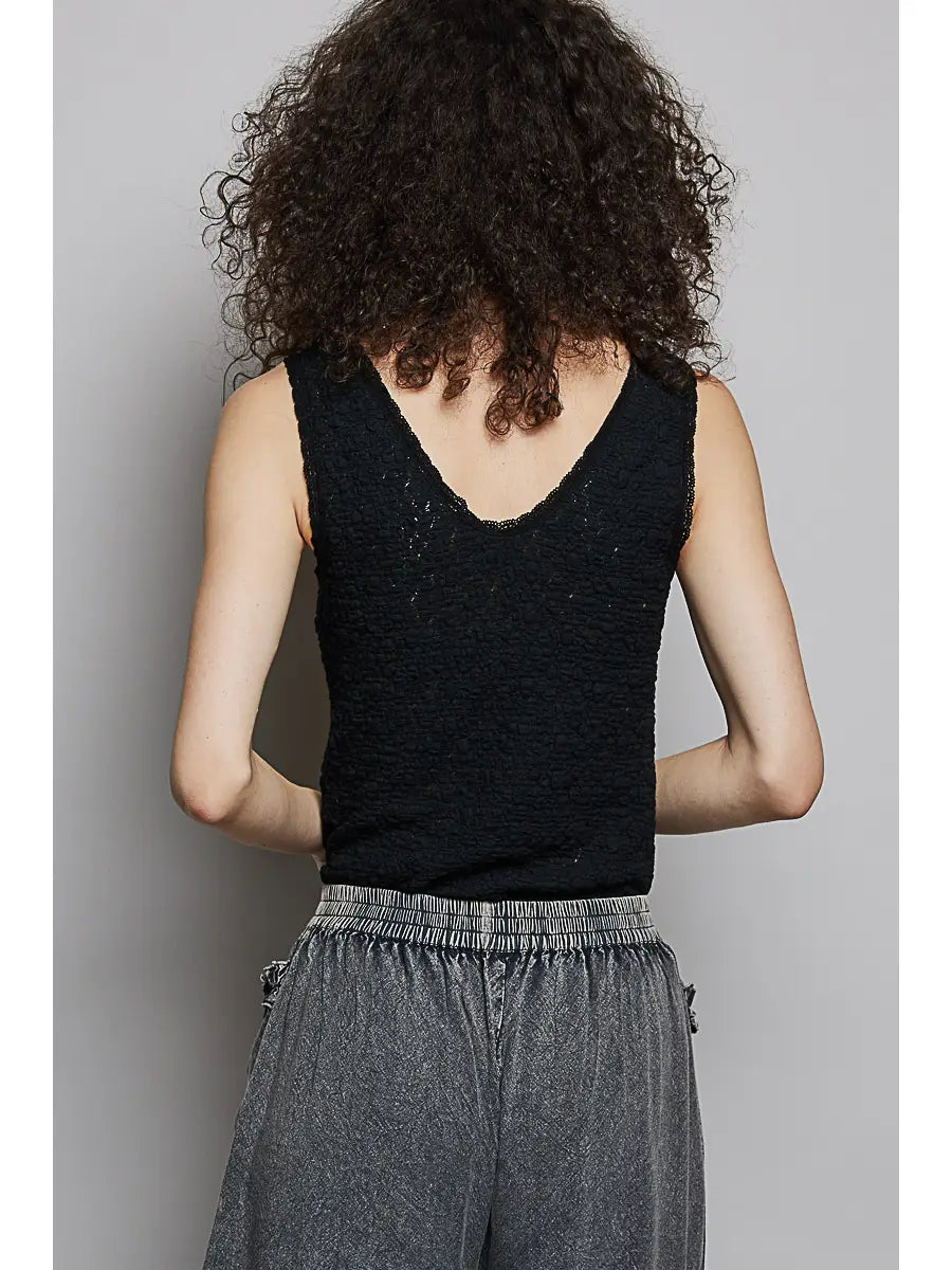 Rowan Lace Tank in Black by Pol