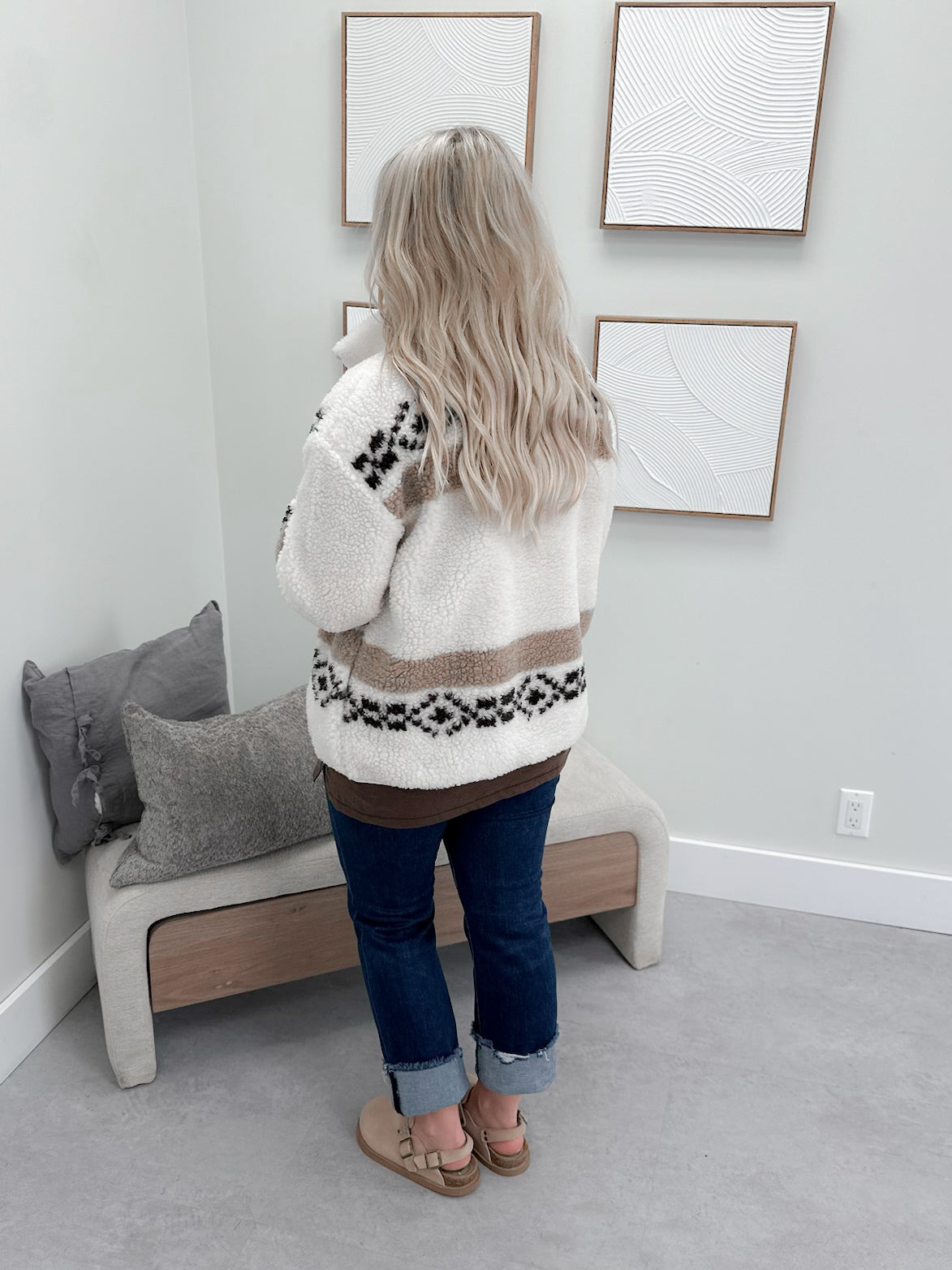 Clarke Sherpa Jacket in Natural