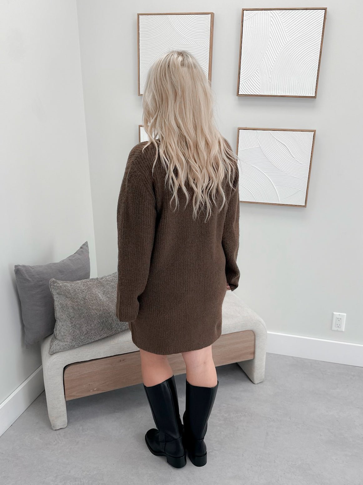 Darby Sweater Dress in Brown