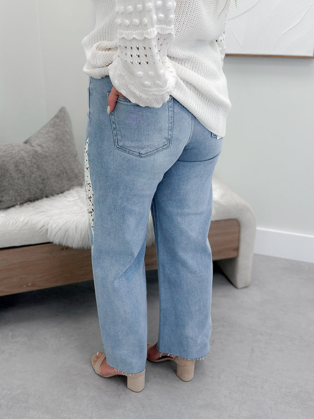 Daisy Flower Lace Jeans by Risen