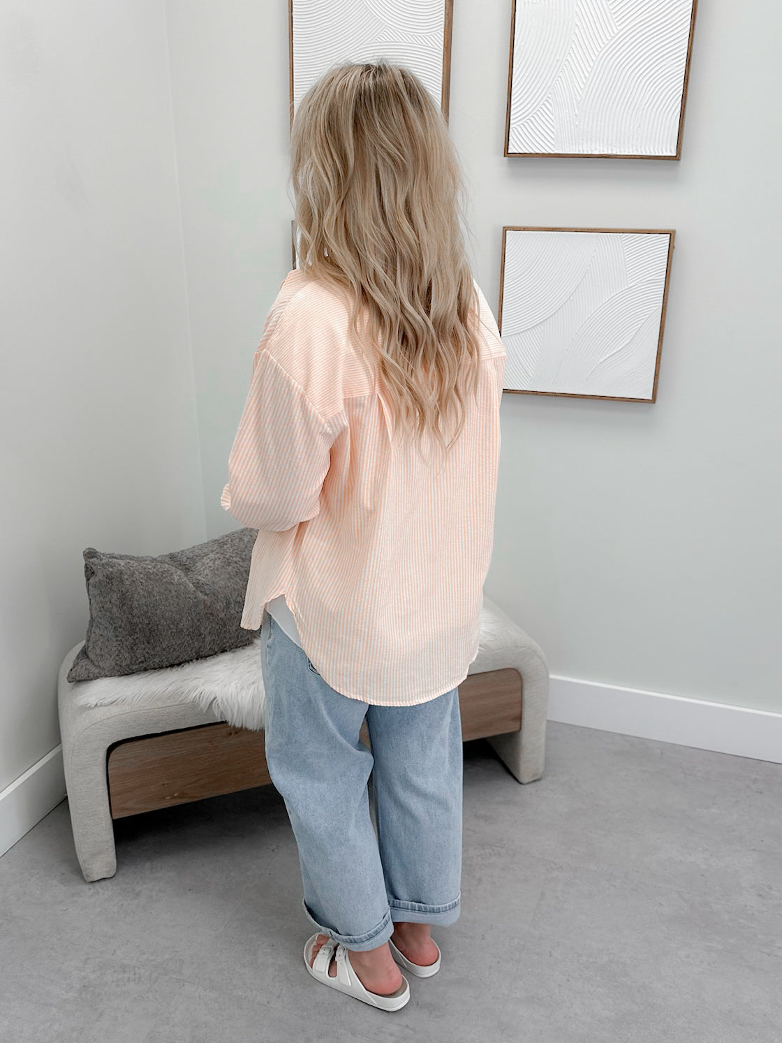 Baylie Button Up in Tangerine