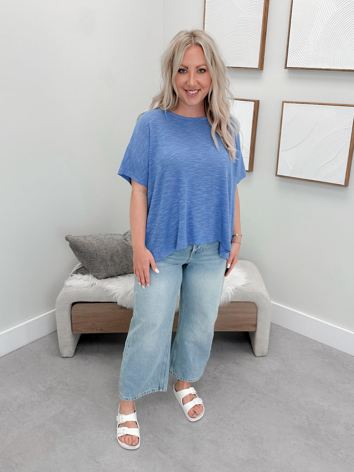 Summer Knit Tee in Blue