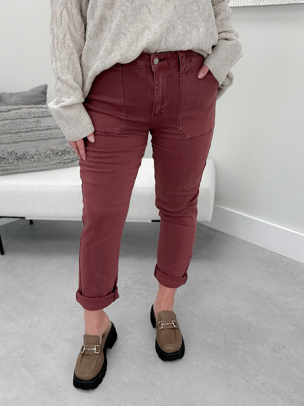 Irie Jeans in Burgundy by Judy Blue