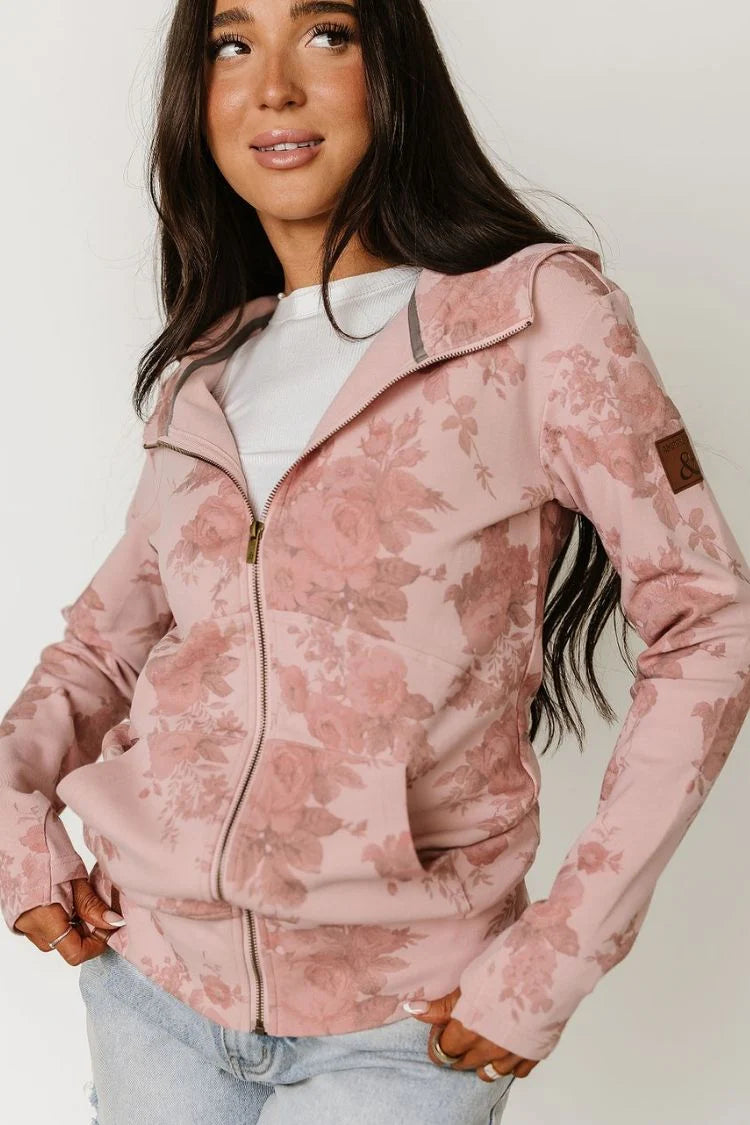 Fullzip Sweatshirt in Cottage Rose by Ampersand Avenue