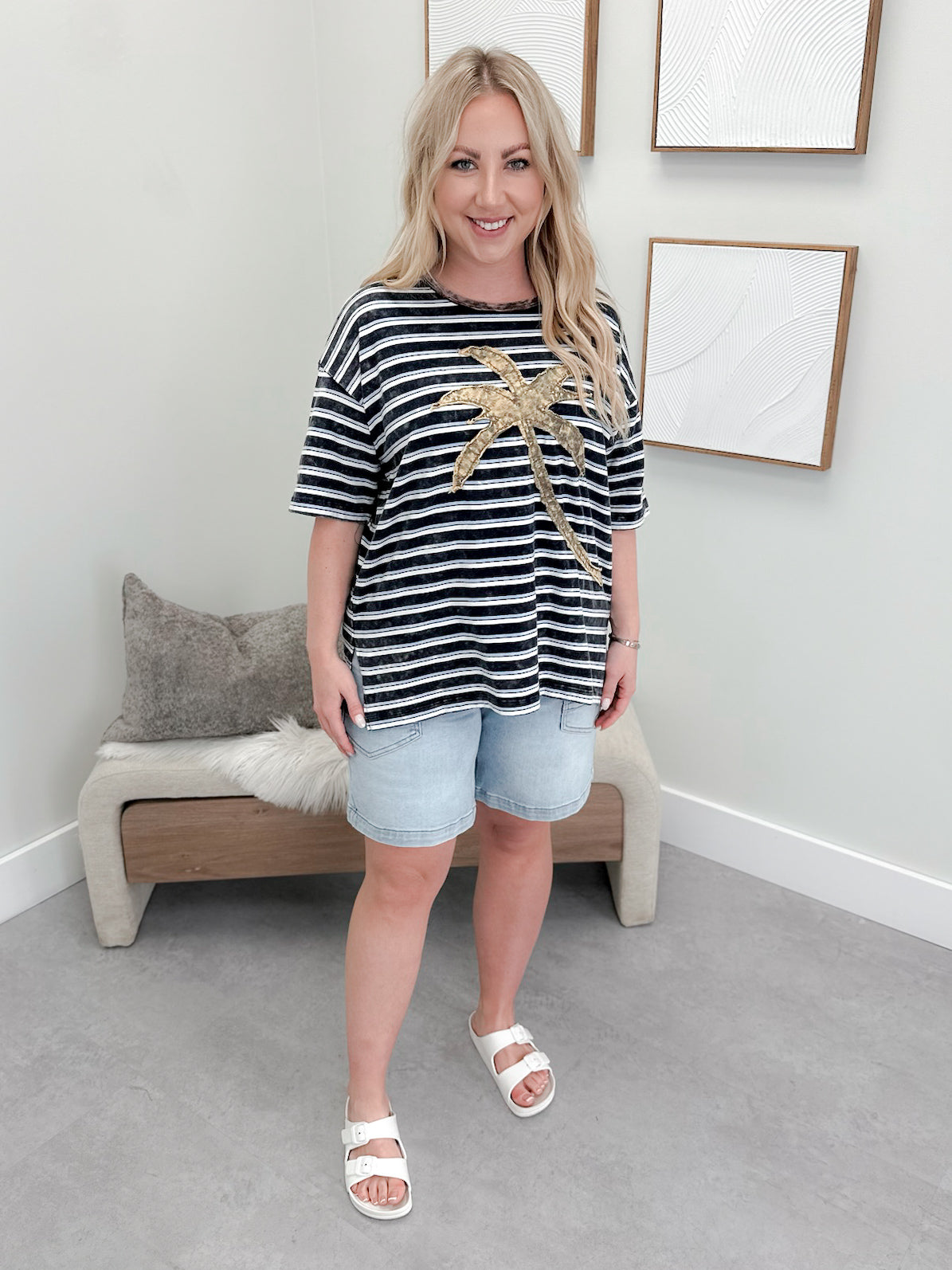 Verge Tee in Blue Stripe