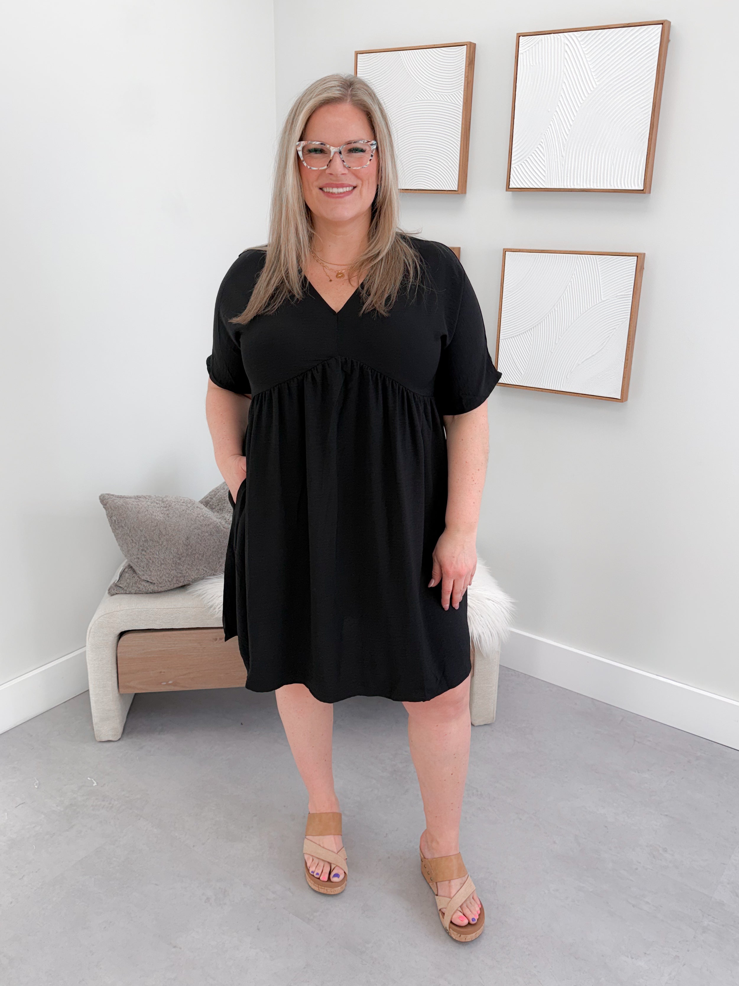 Ray Curvy Dress in Black