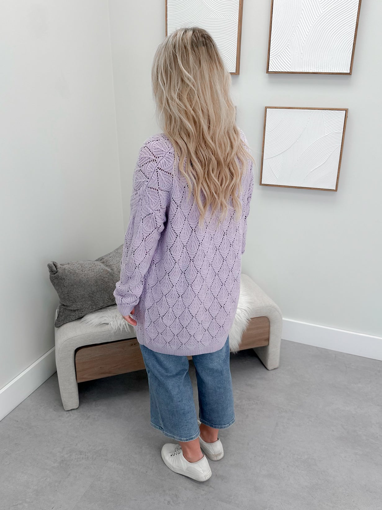 Astrid Knit Cardigan in Lavender