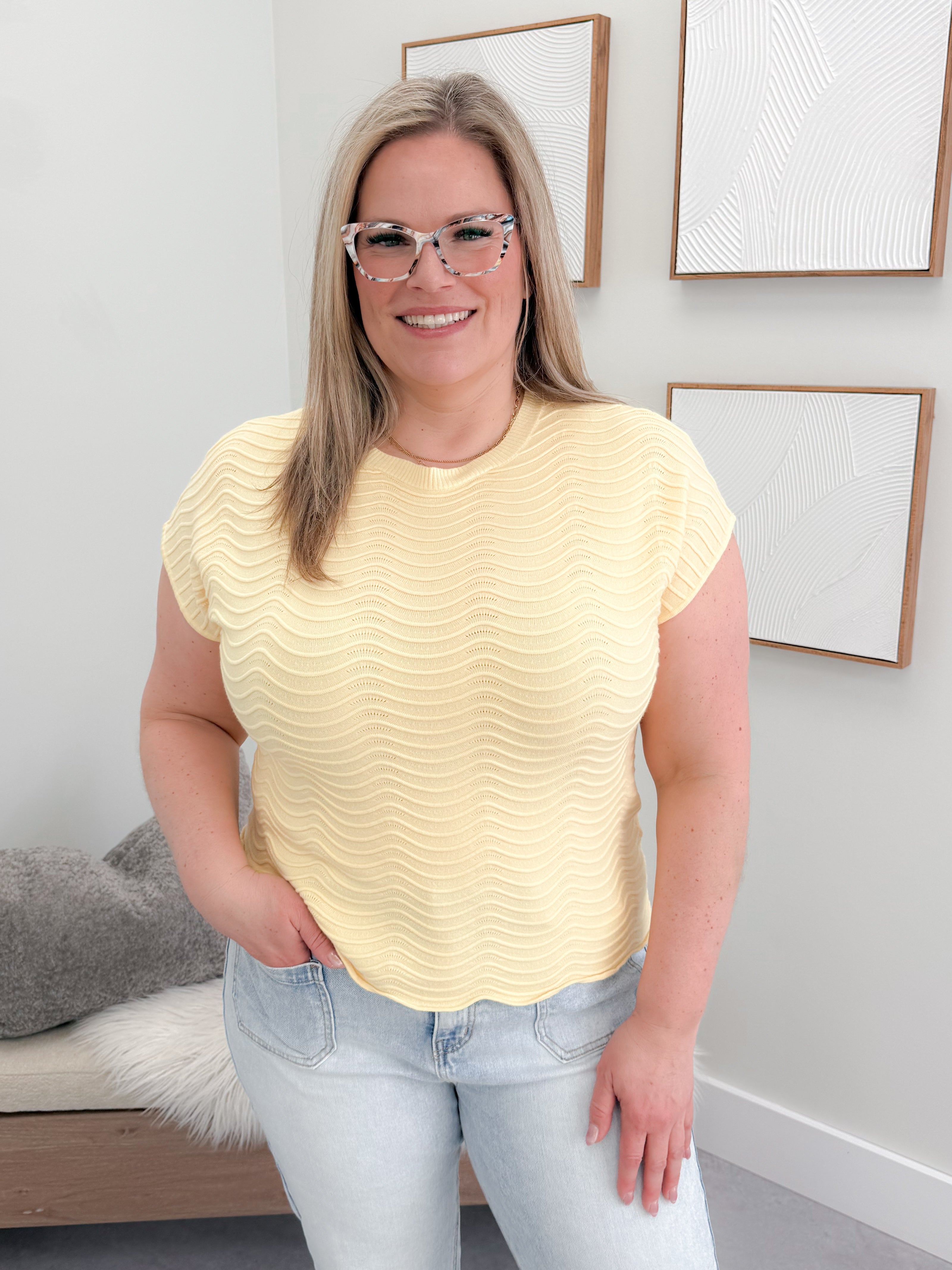 Wavy Sweater in Yellow