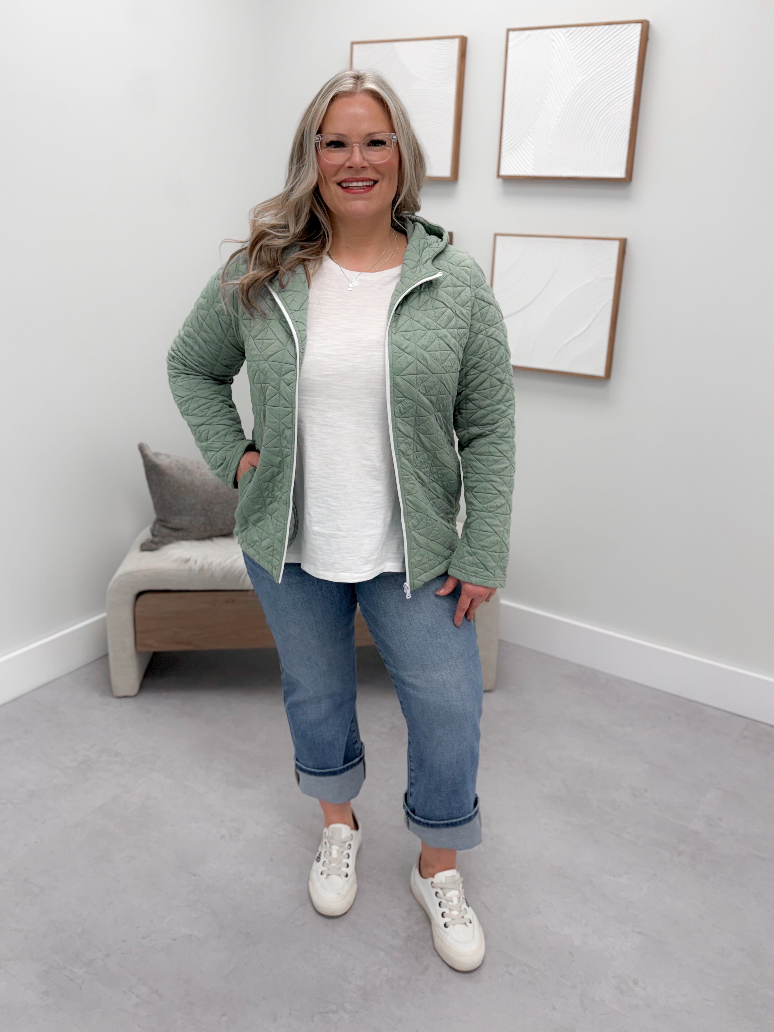 Veda Fullzip Hoodie in Sage