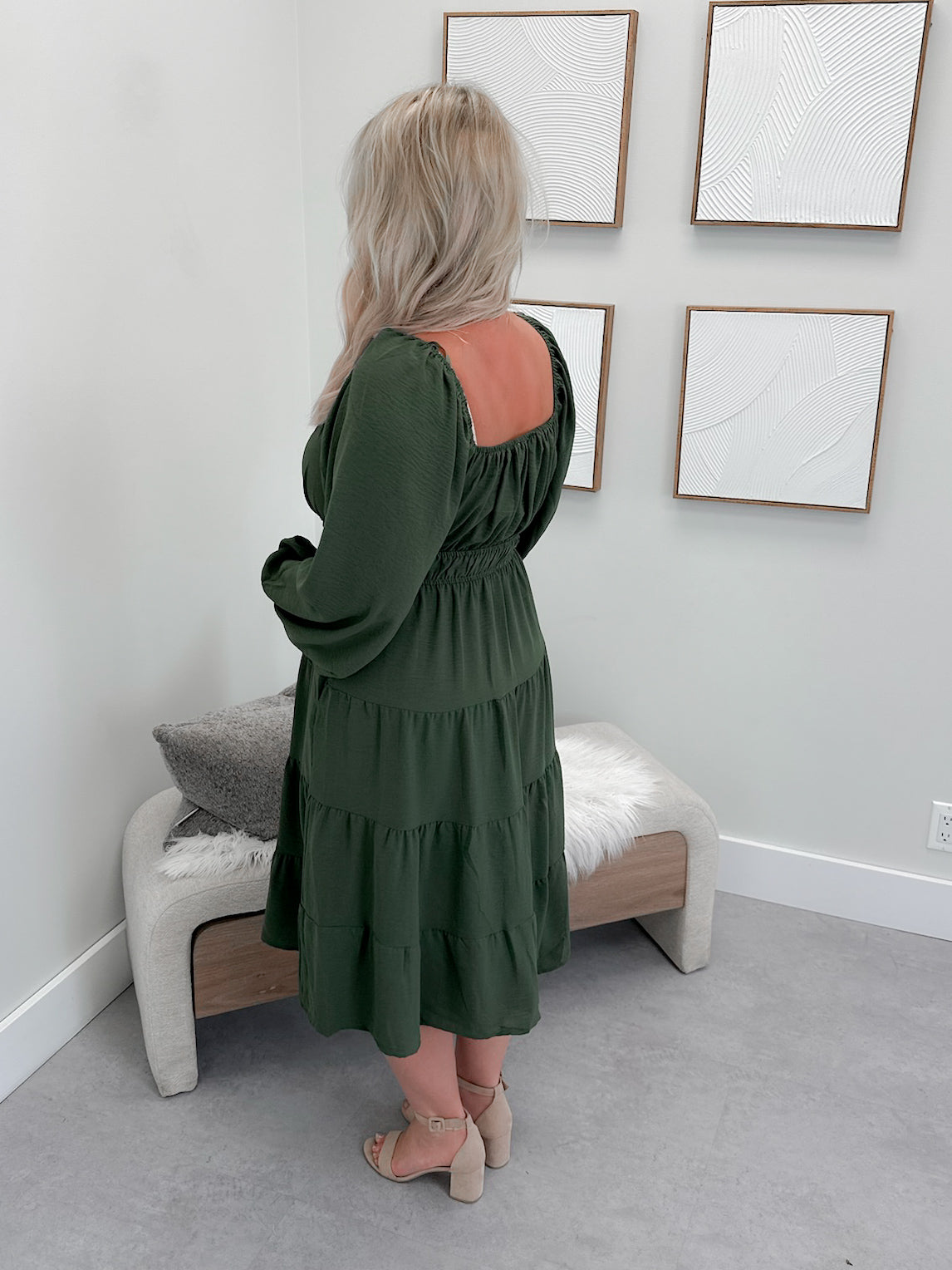 Elda Dress in Olive