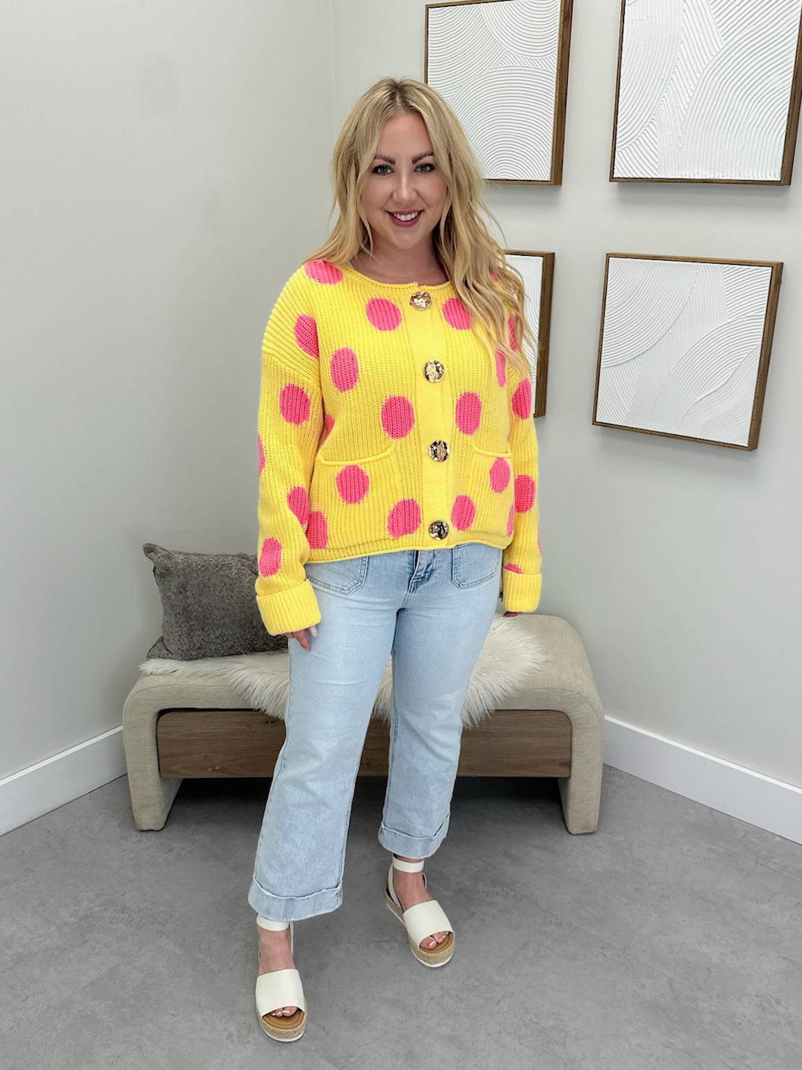 Razzle Cardigan in Lemon