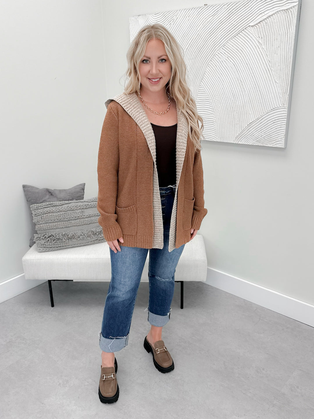 Phineas Cardigan in Camel