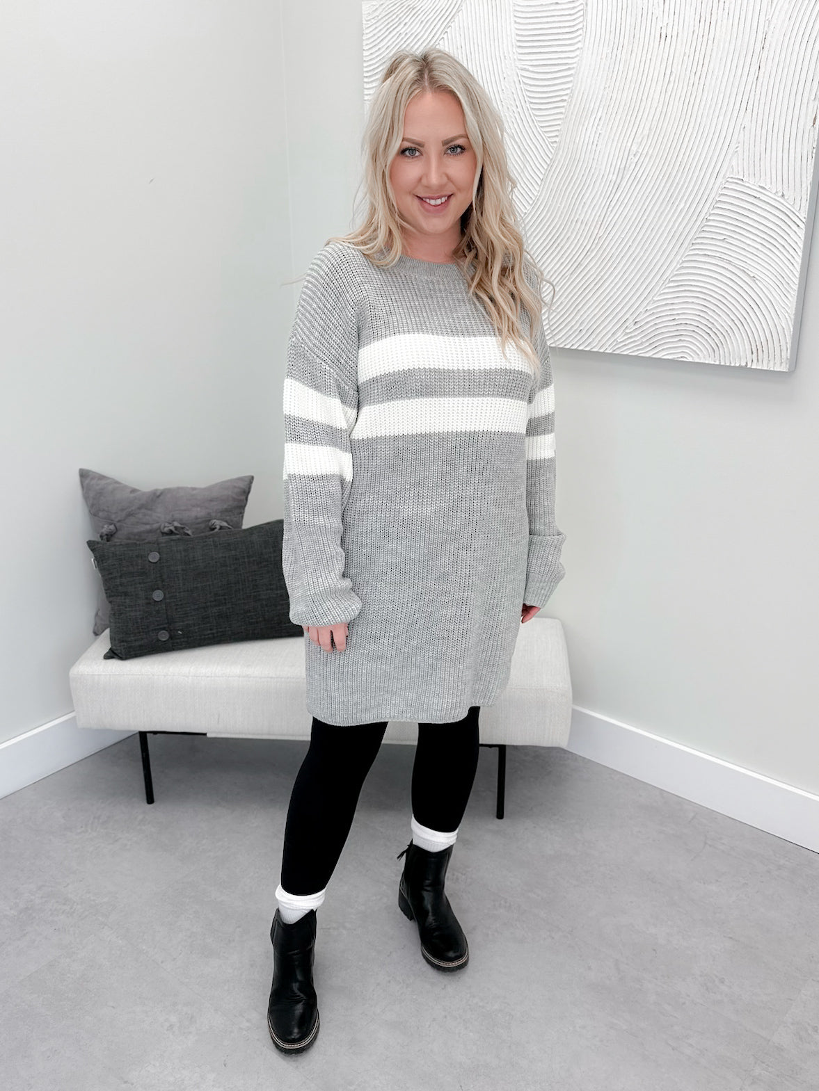 Ryan Sweater Dress in Grey