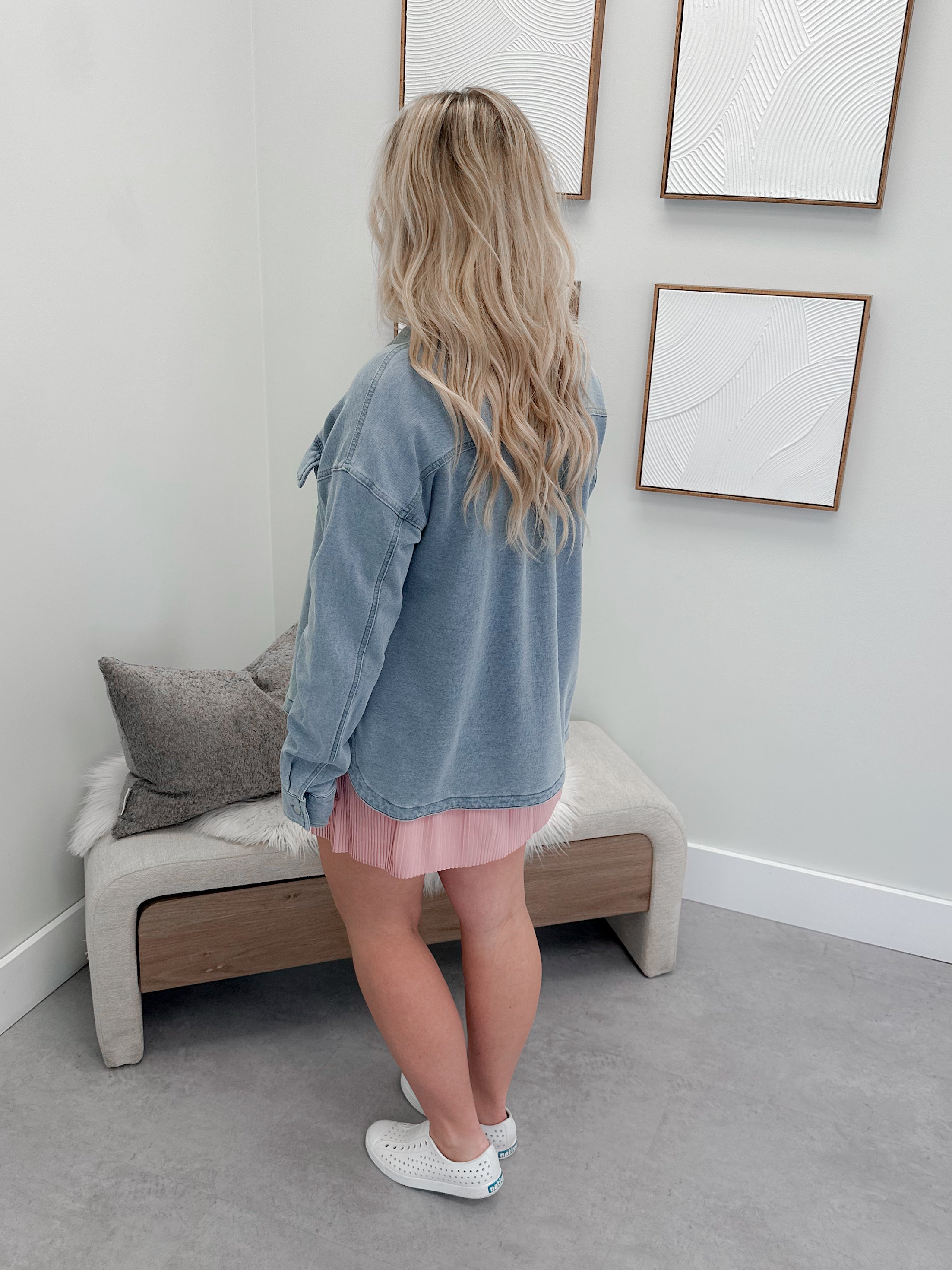 Roxie Shacket in Light Denim