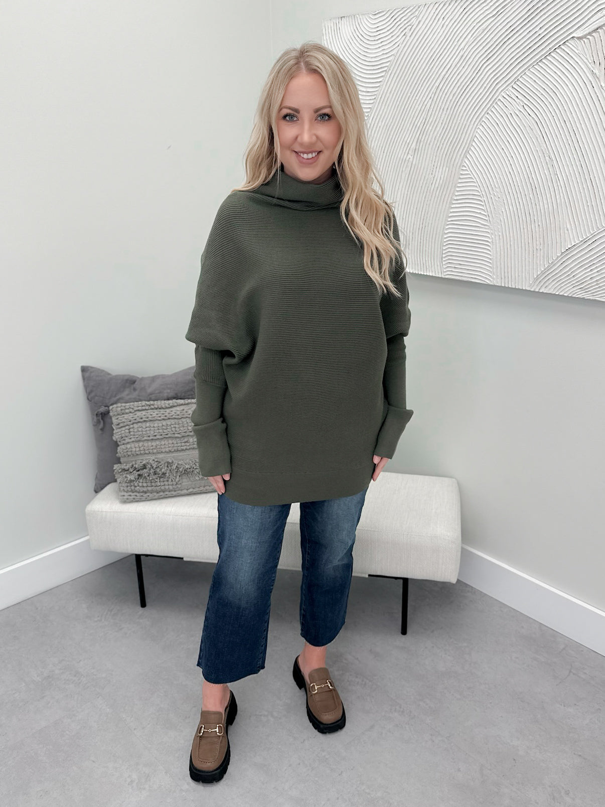 1129 Sweater in Moss by Twenty Nine The Label