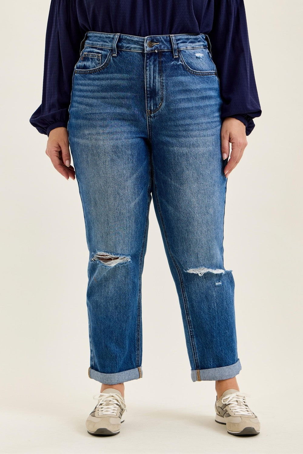 Billie Boyfriend High Rise Rigid Magic Jeans by Judy Blue