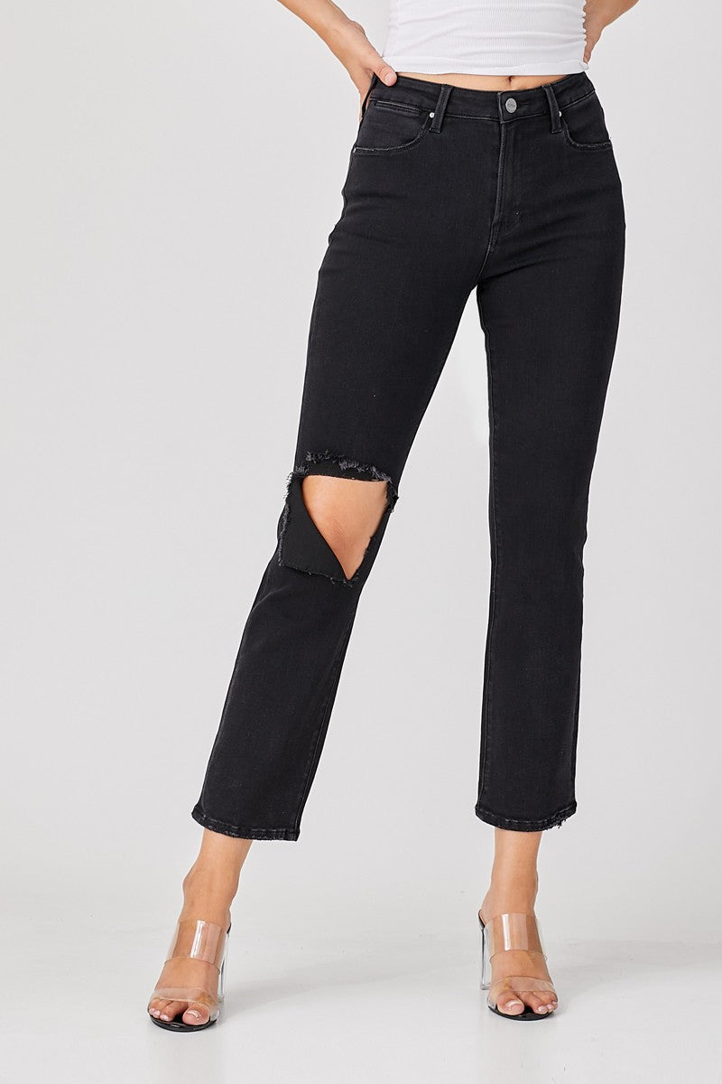 Corey Straight Leg Jeans in Black by Risen