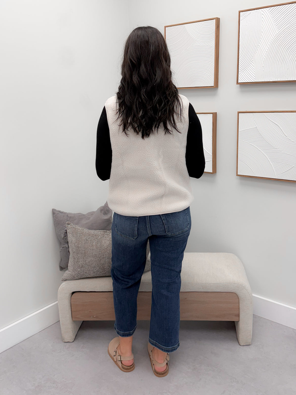 Hunter Sherpa Vest in Ecru