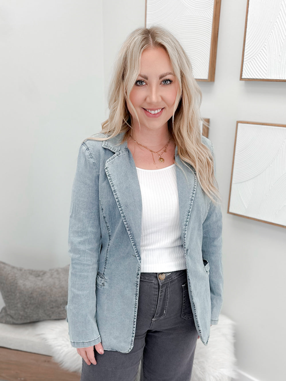 Gale Blazer in Denim Wash