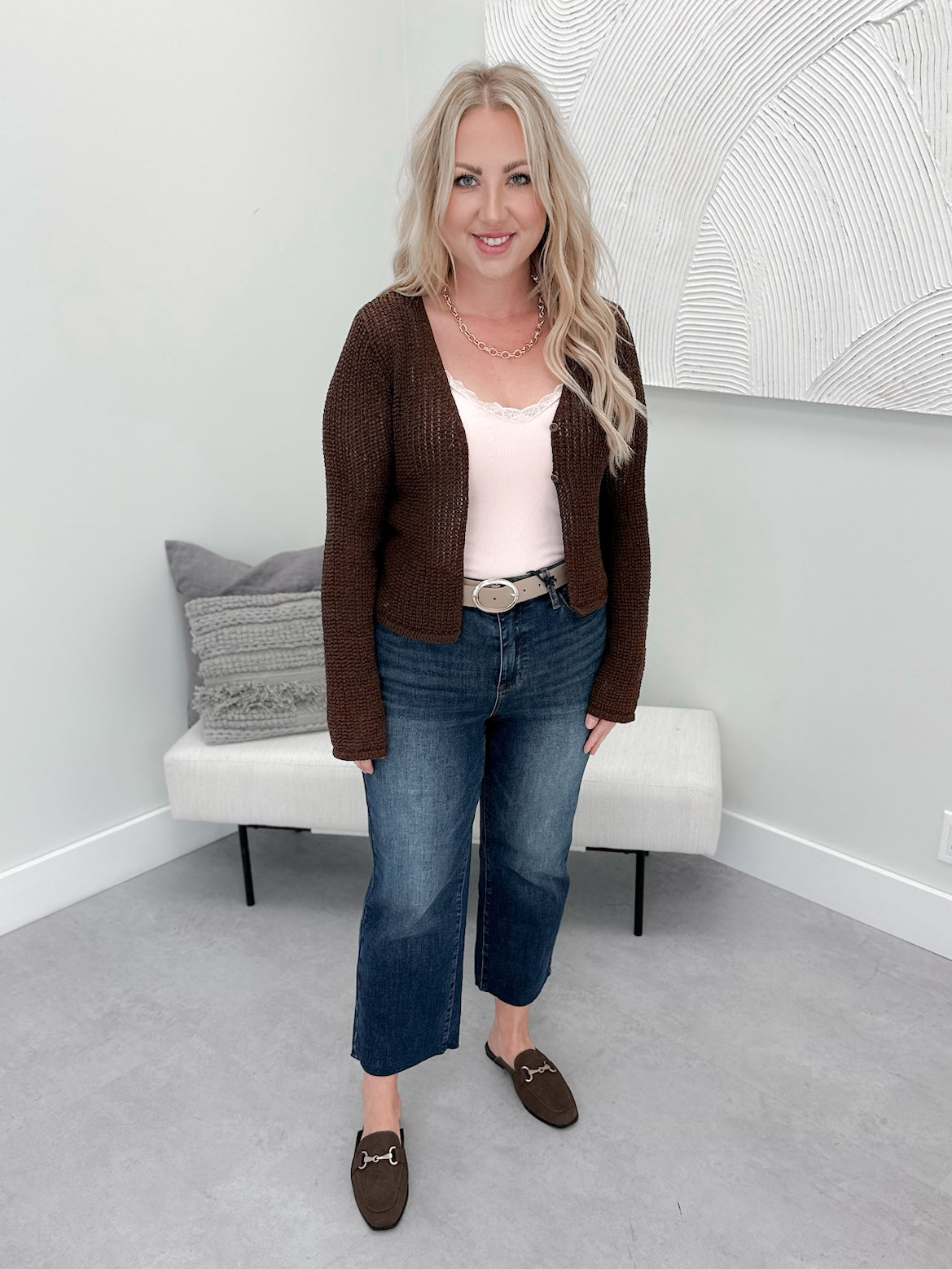 Desi Cardigan in Brown