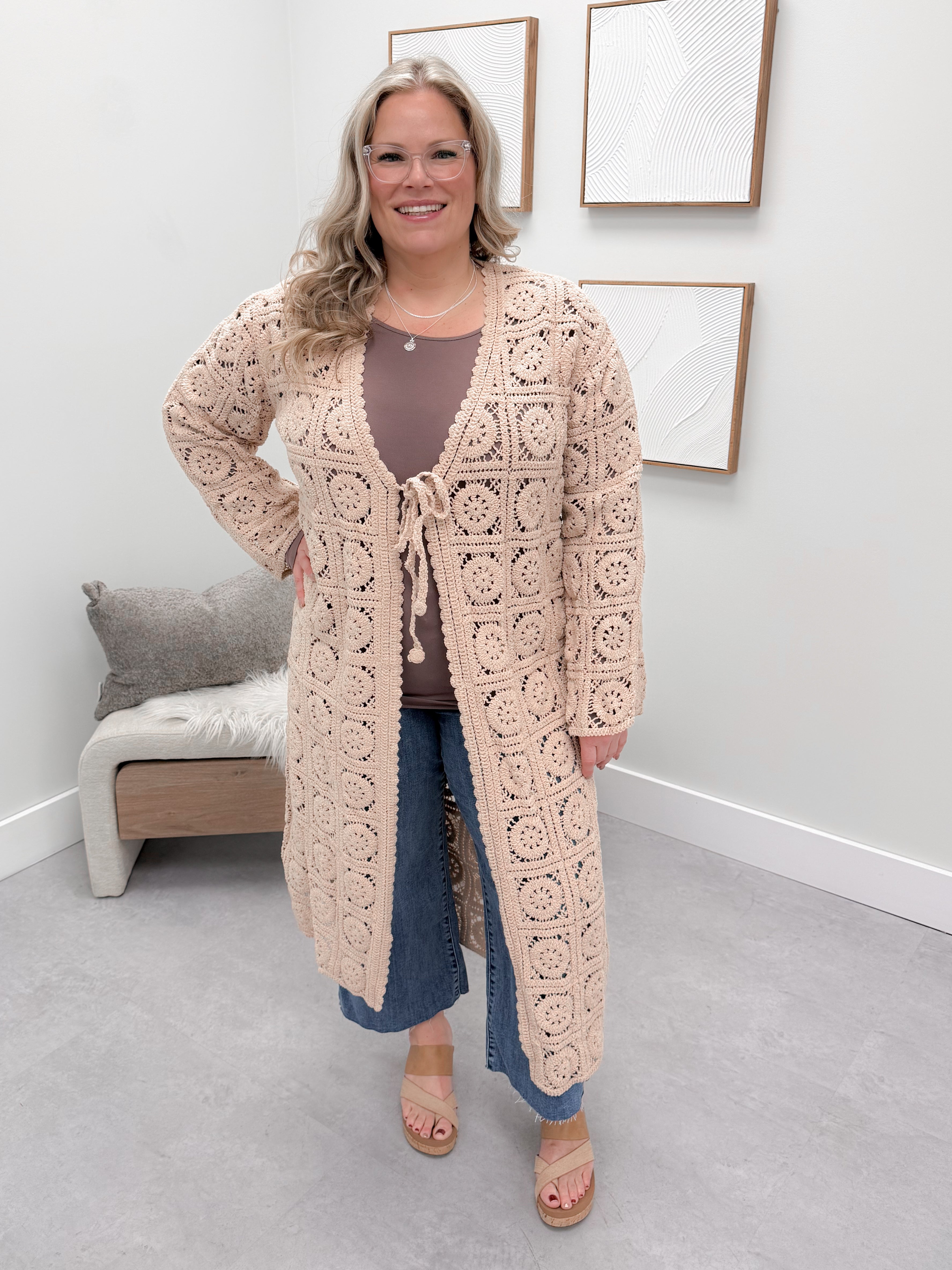 Madelyn Crochet Maxi Cardigan by POL