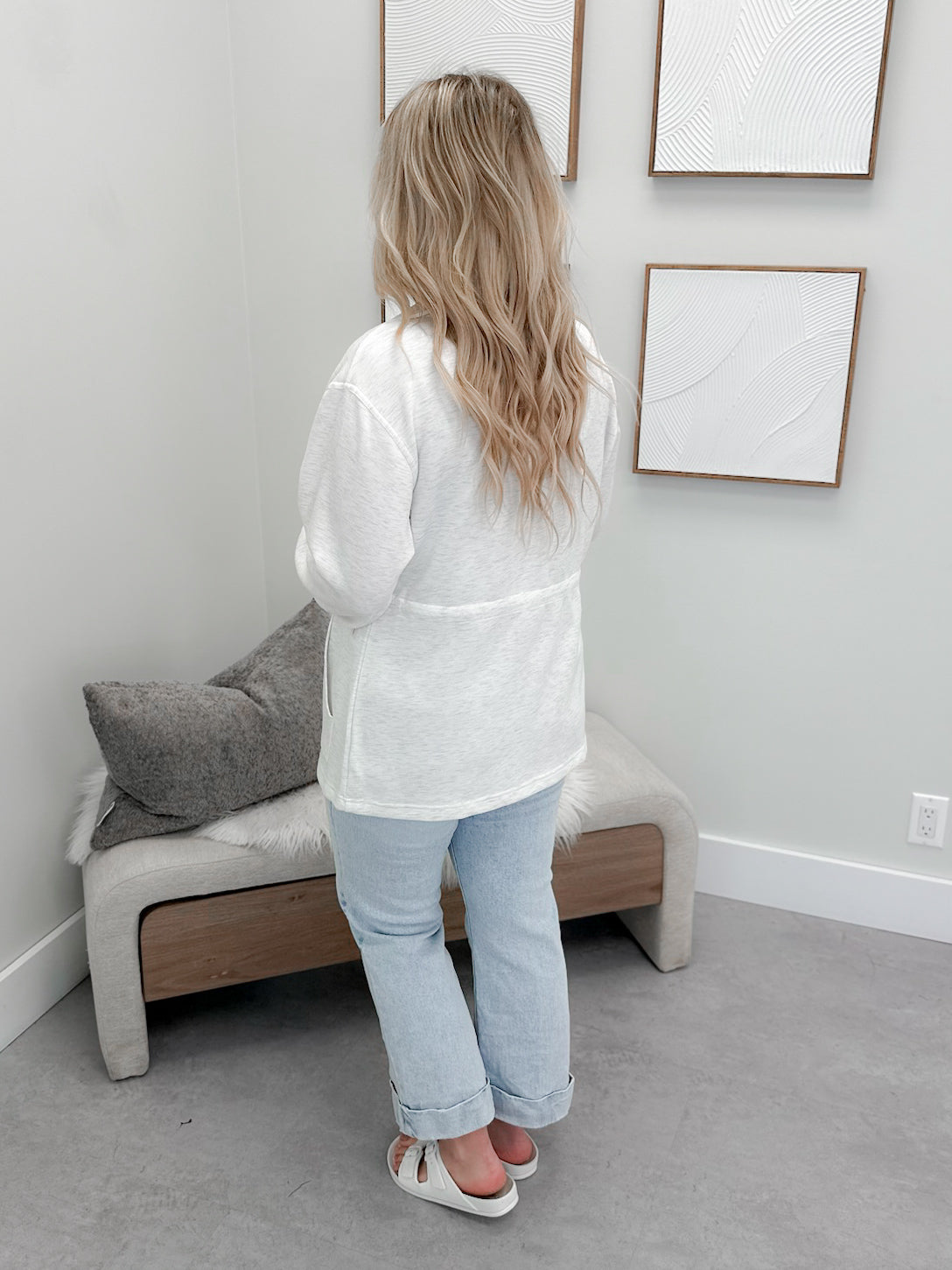 Spring Scuba Jacket in Ivory Melange