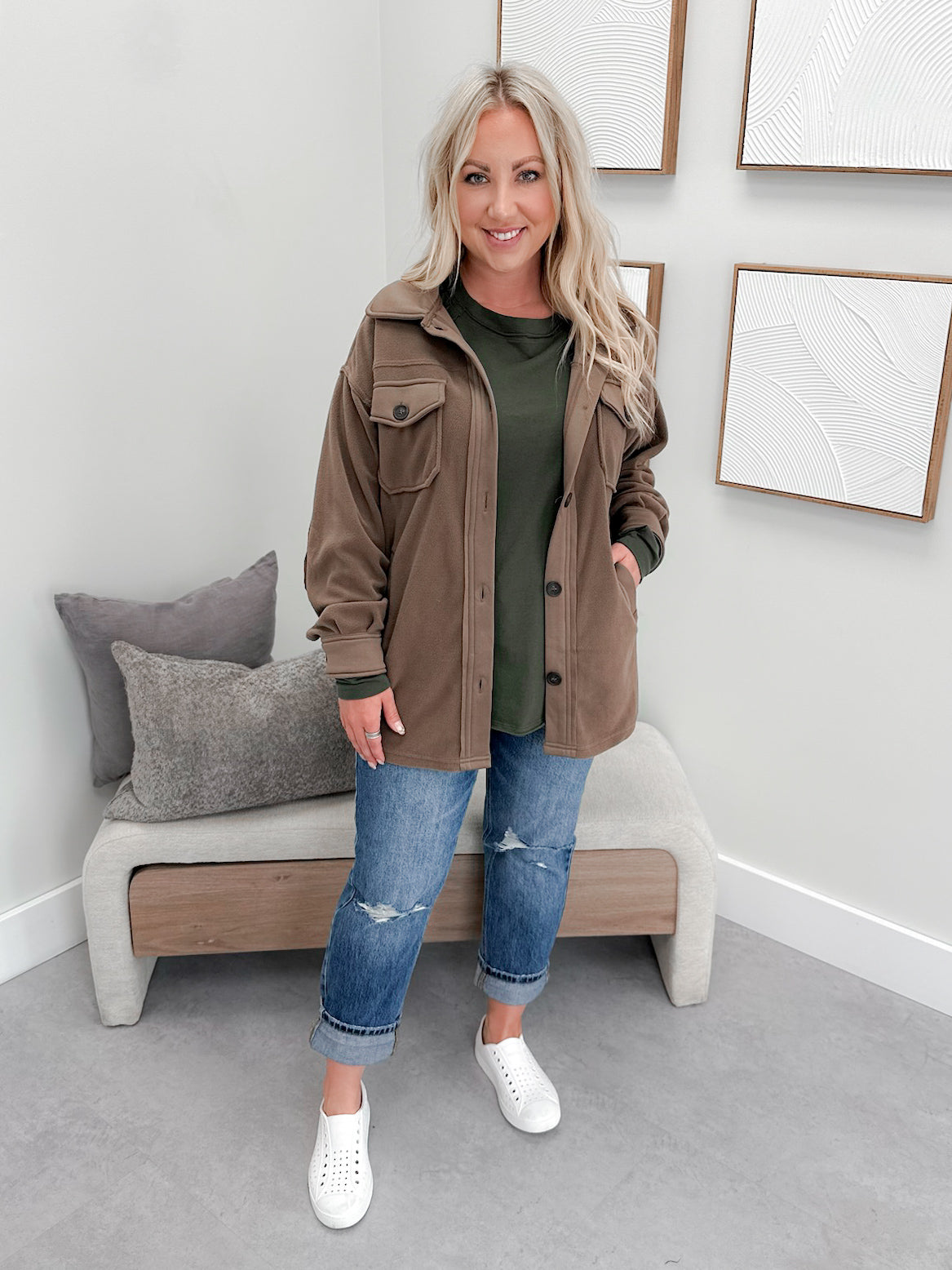 Vesta Shacket in Mocha