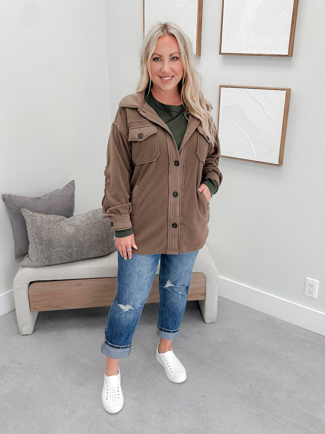 Vesta Shacket in Mocha