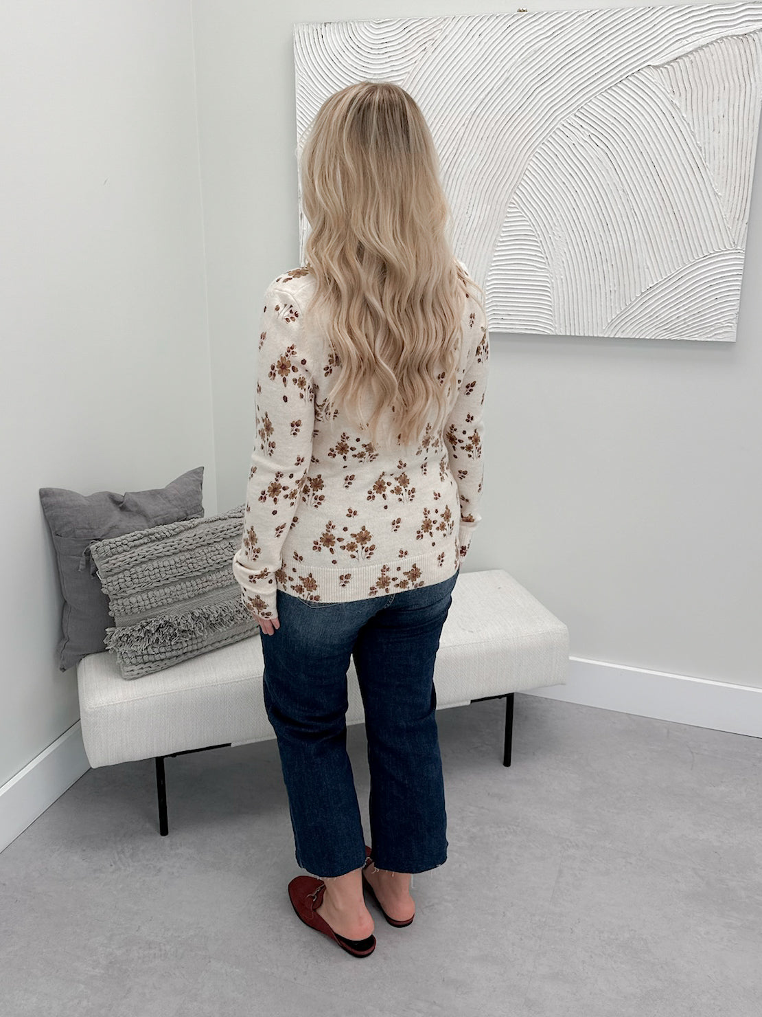 Tansley Floral Sweater in Ivory