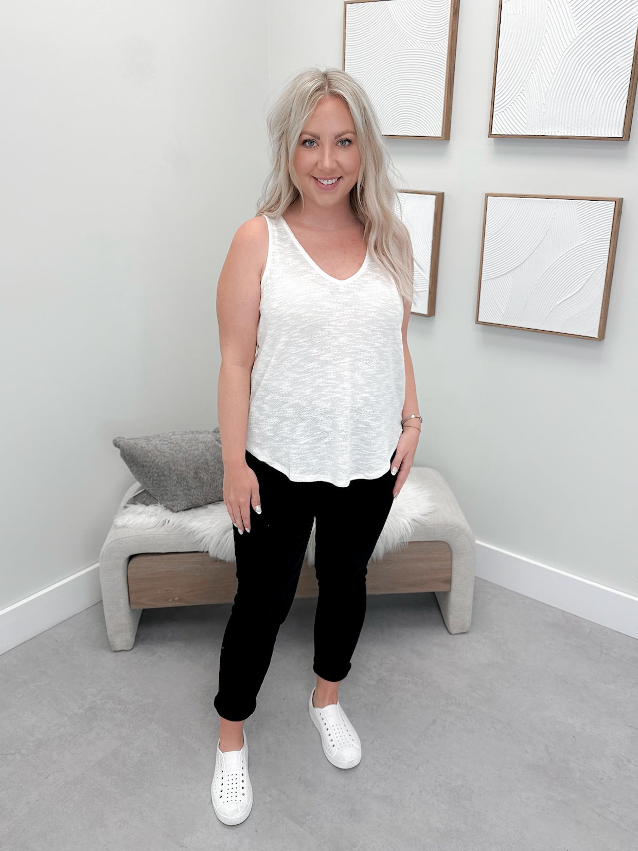 Perrin Tank in Ivory
