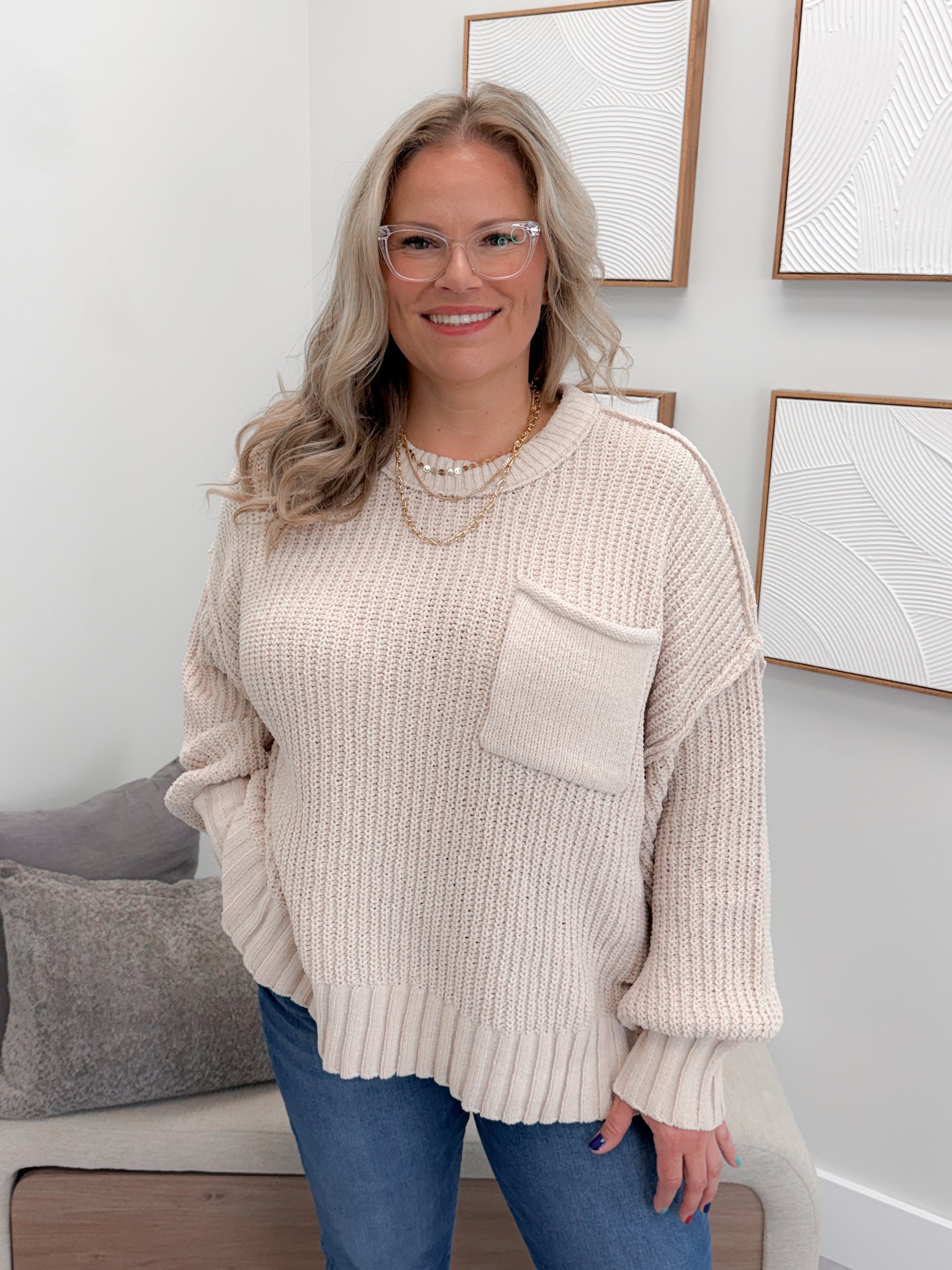Mitchell Sweater in Ecru