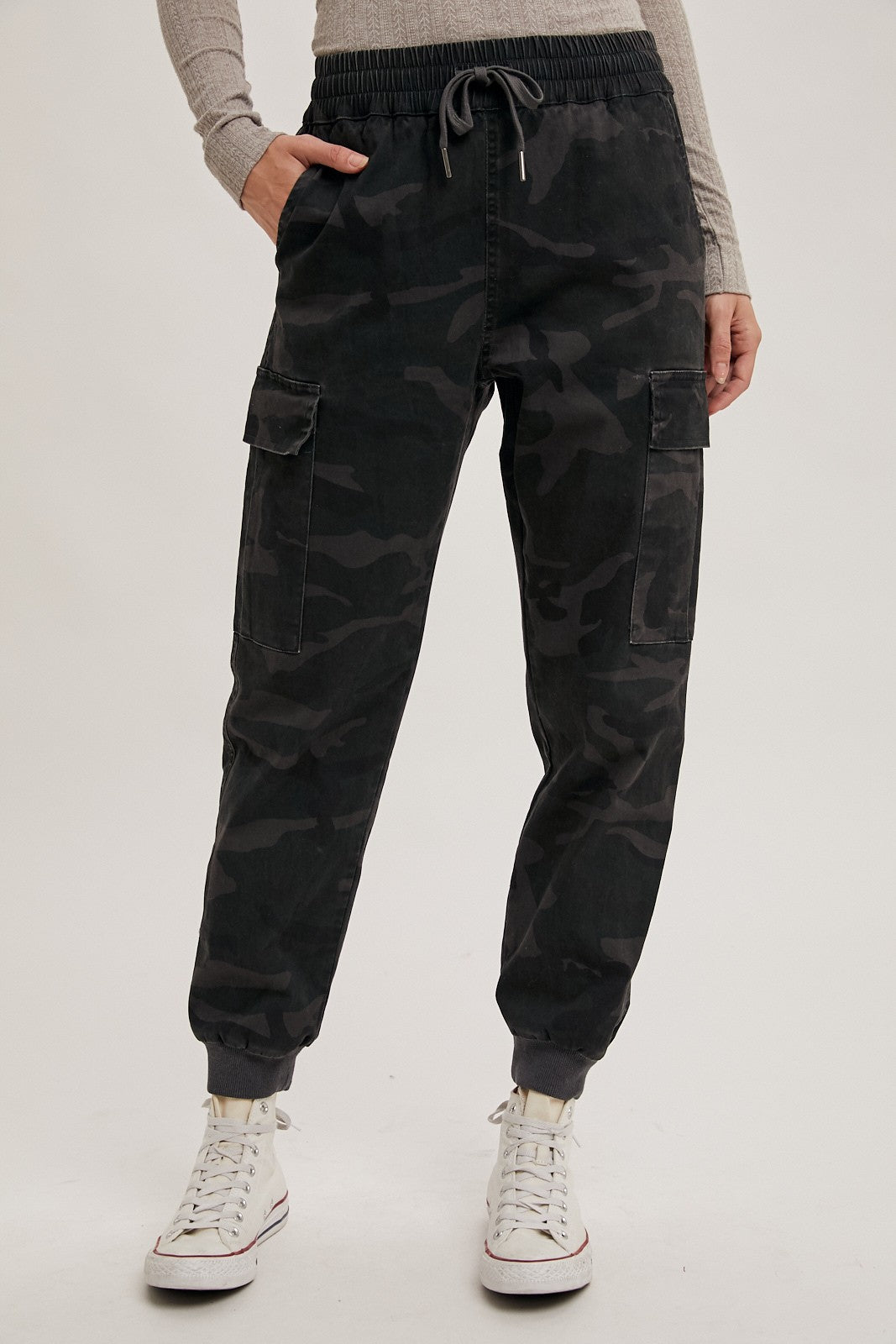 Andy Cargo Joggers in Grey Camo