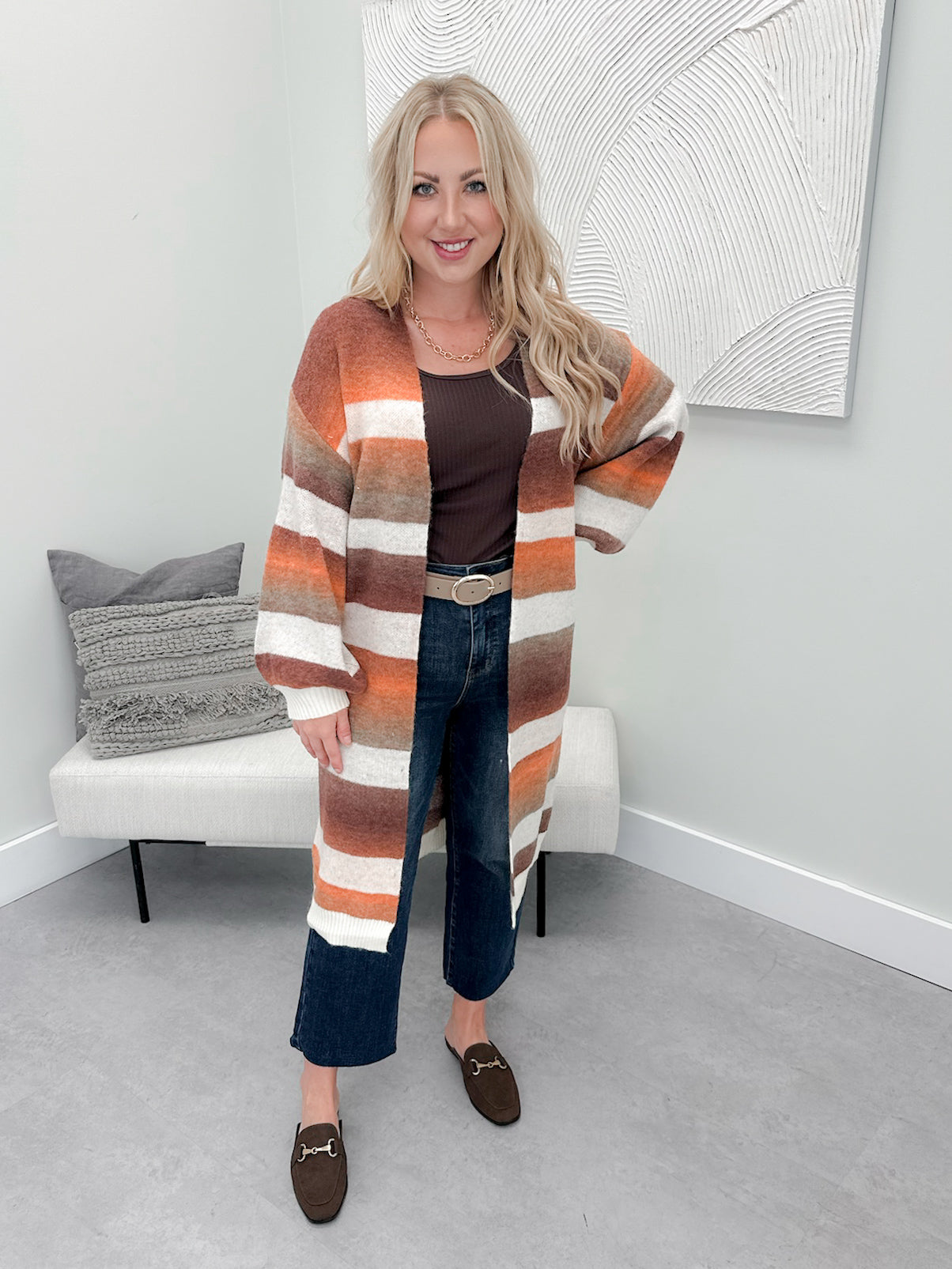 Sunset Cardigan in Ombre Brown