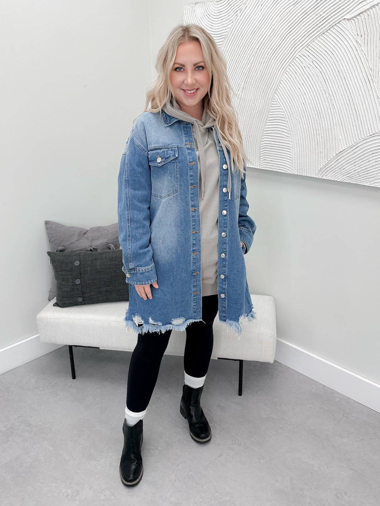 Baylor Denim Shacket - Small