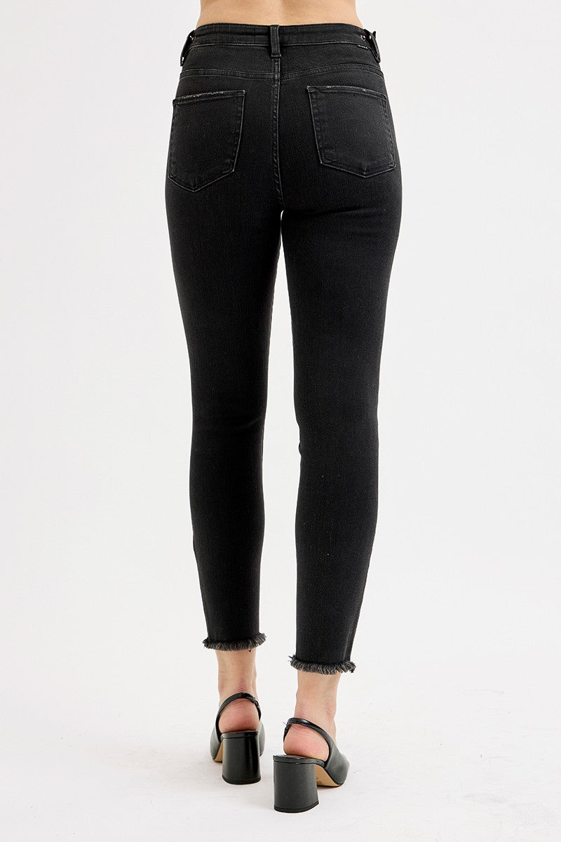 Raven Tummy Control Adjustable Jeans in Black by Risen