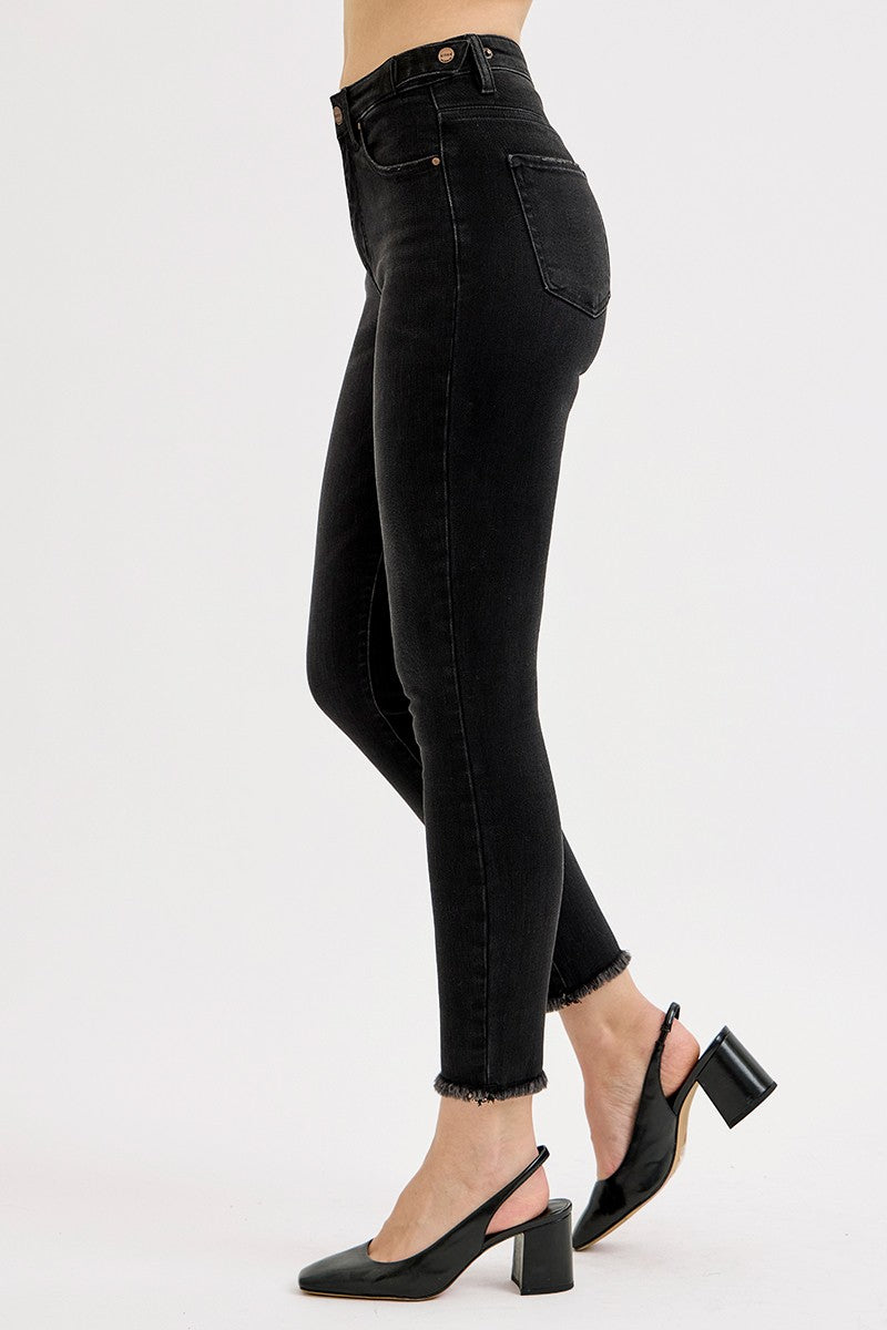 Raven Tummy Control Adjustable Jeans in Black by Risen