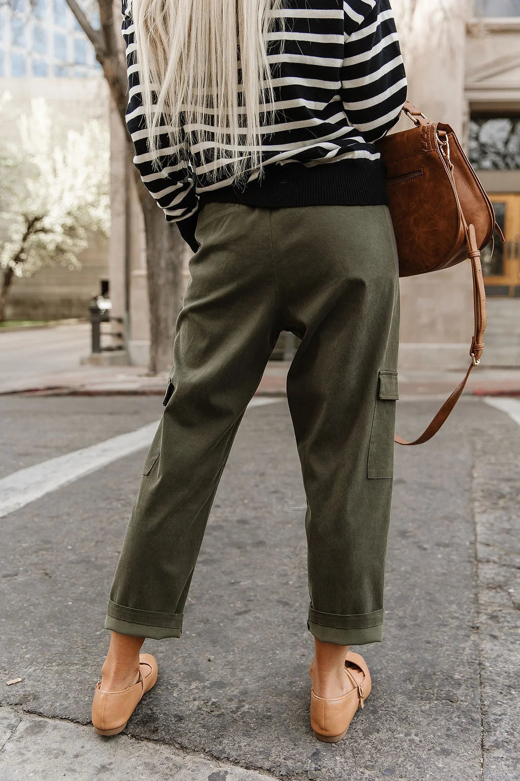 Cargo Cutie Crop Pant in Olive by Ampersand Avenue