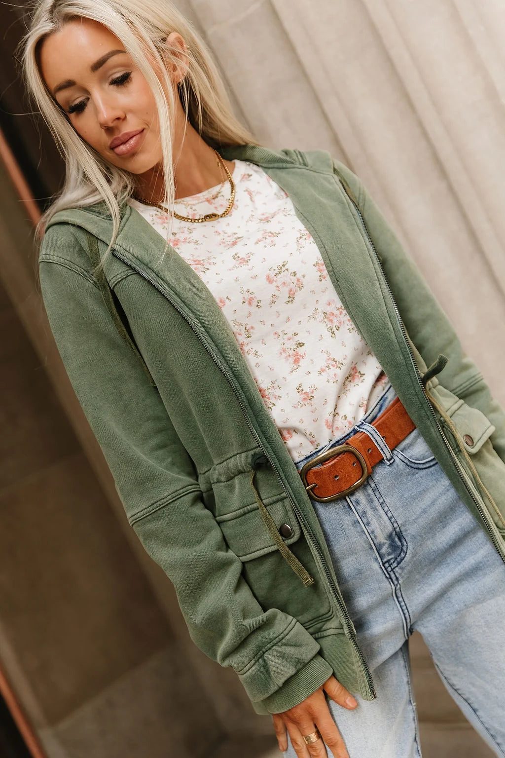Grab and Glow Jacket in Moss by Ampersand Avenue