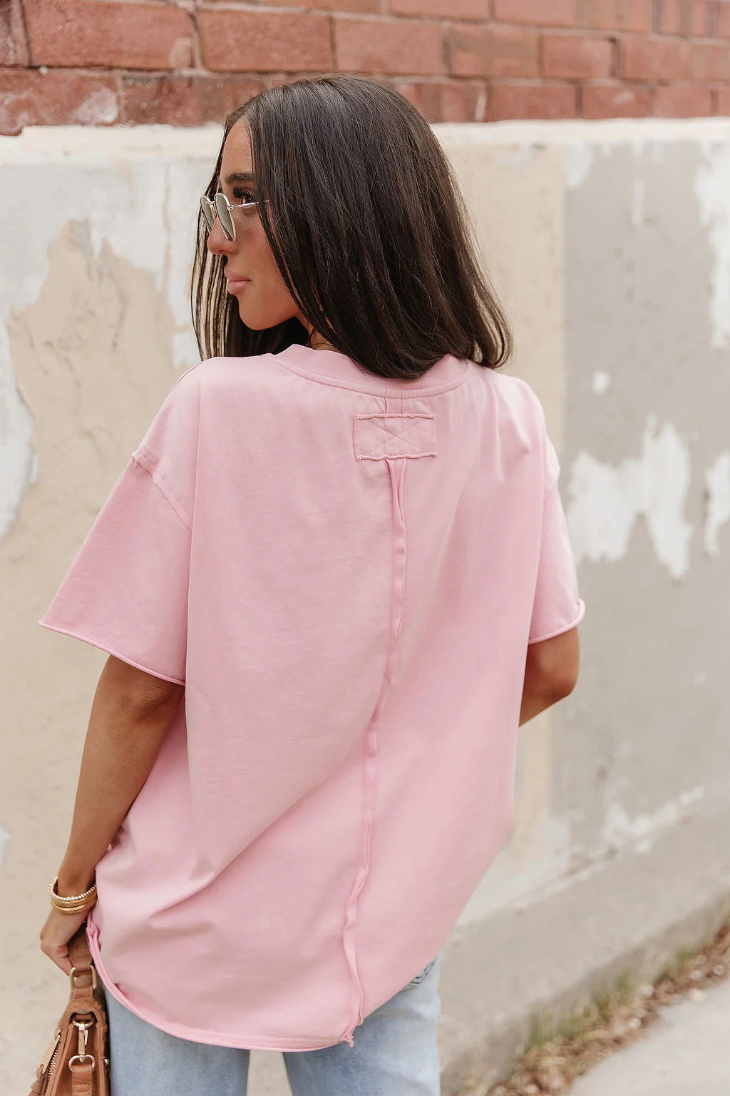 Boyfriend Tee in Pink by Ampersand Avenue