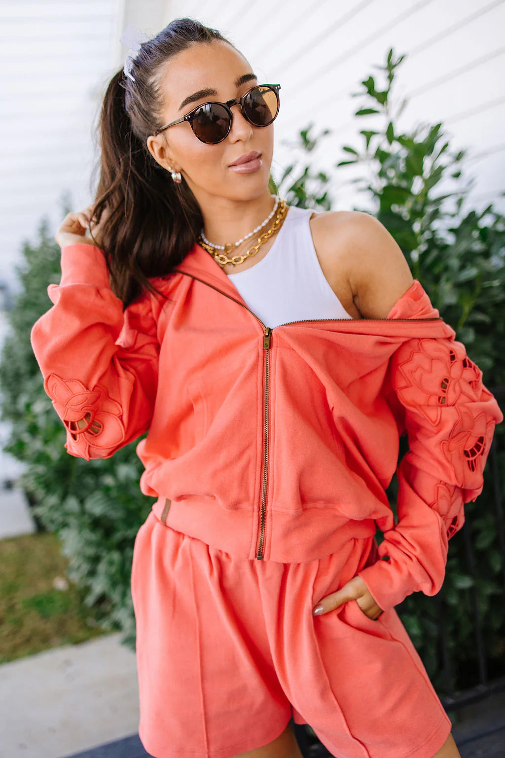 University Fullzip in Love Story Grapefruit by Ampersand Ave