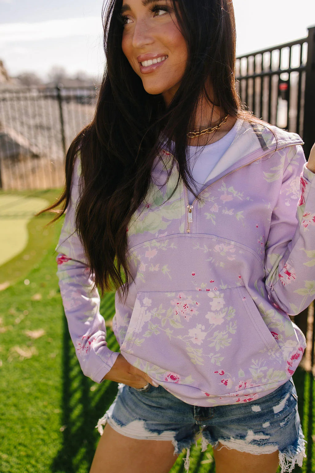 Half Zip Sweatshirt in Nights Like These by Ampersand Avenue