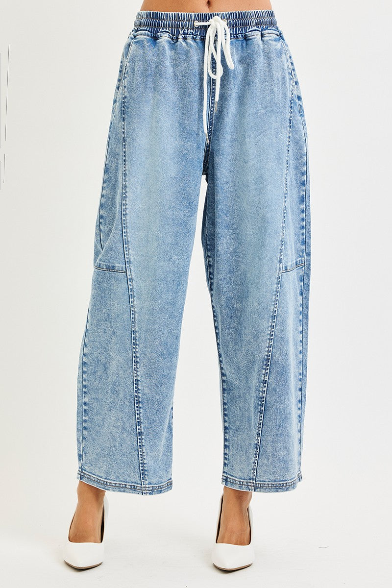 Riot Slouchy Cropped Barrel Jeans by RIsen
