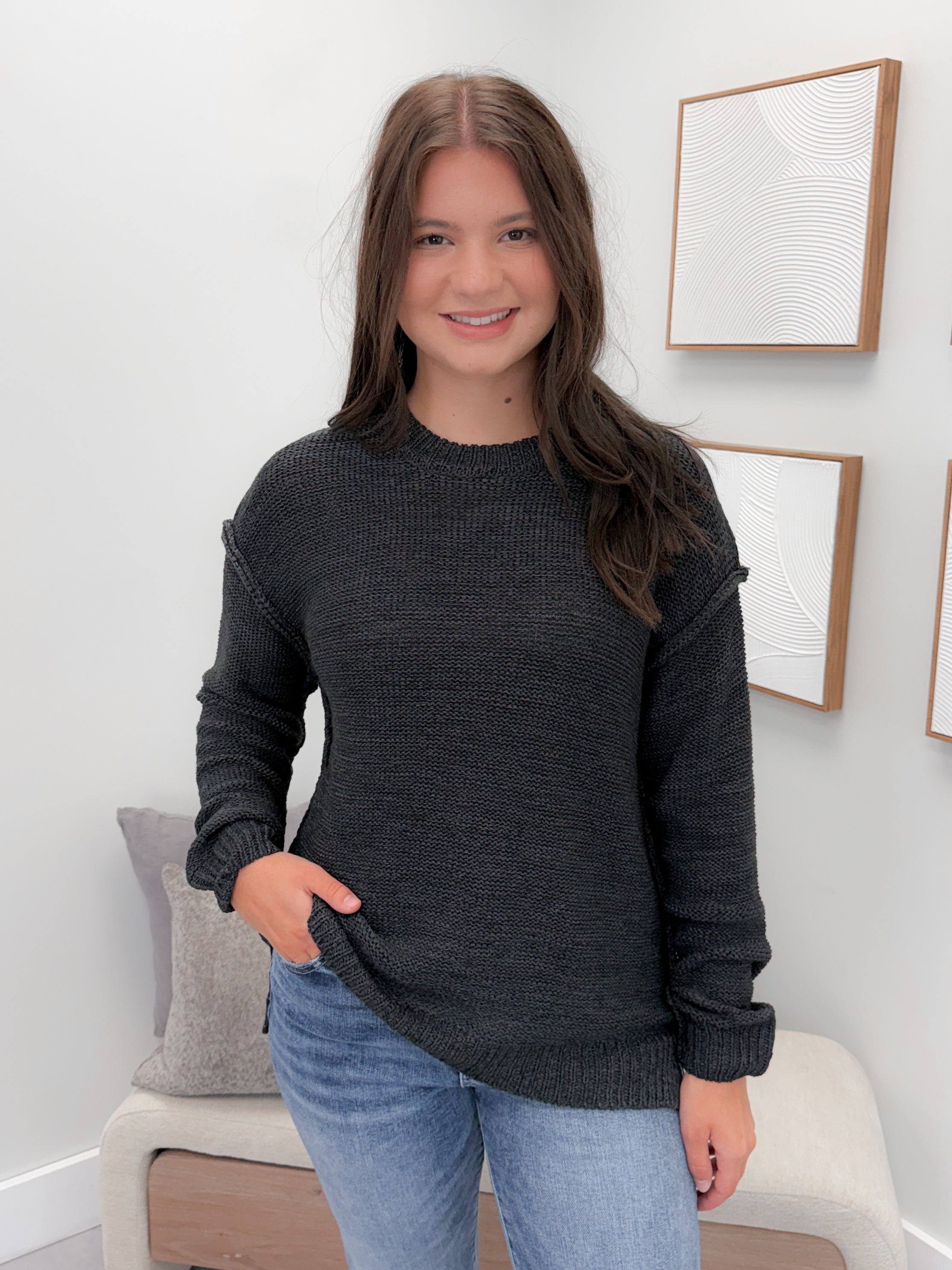 Caspar Sweater in Charcoal