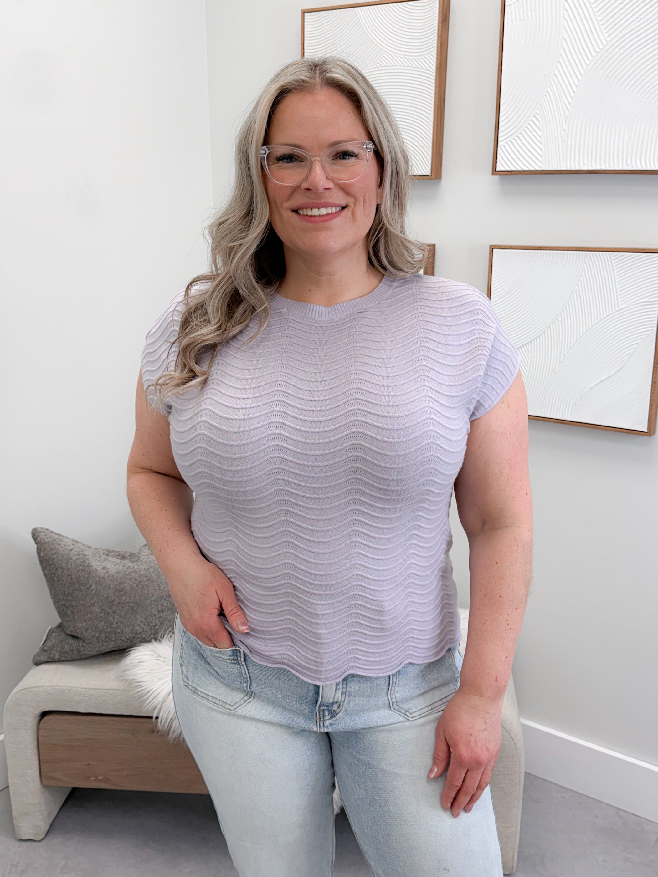 Wavy Sweater in Lavender