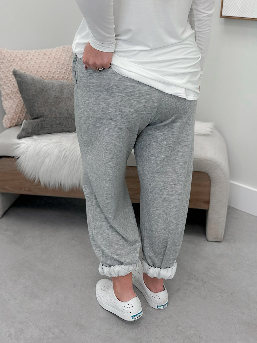 Comfy Scuba Joggers in Heather Grey