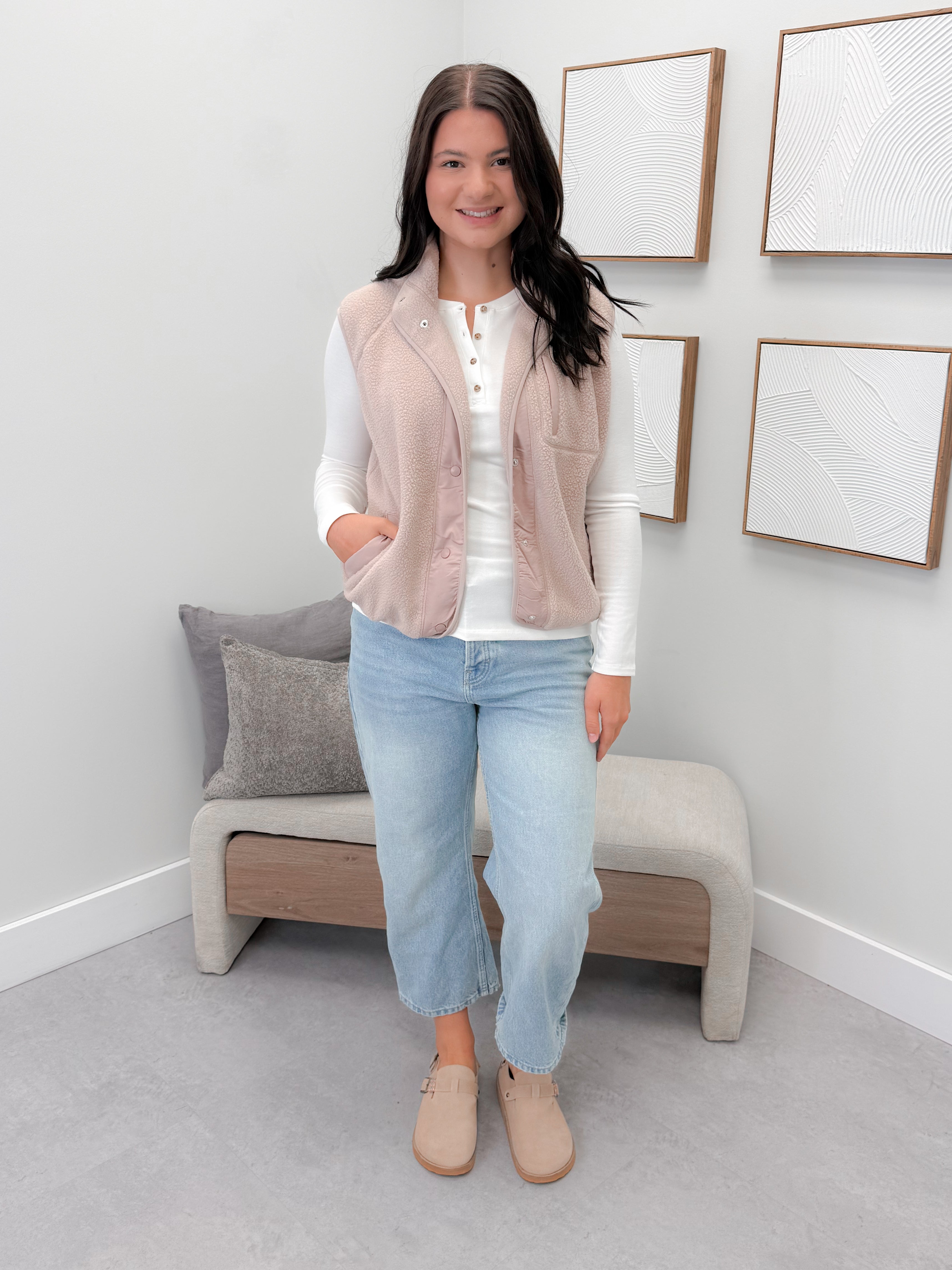 Blairmore Fleece Vest in Blush