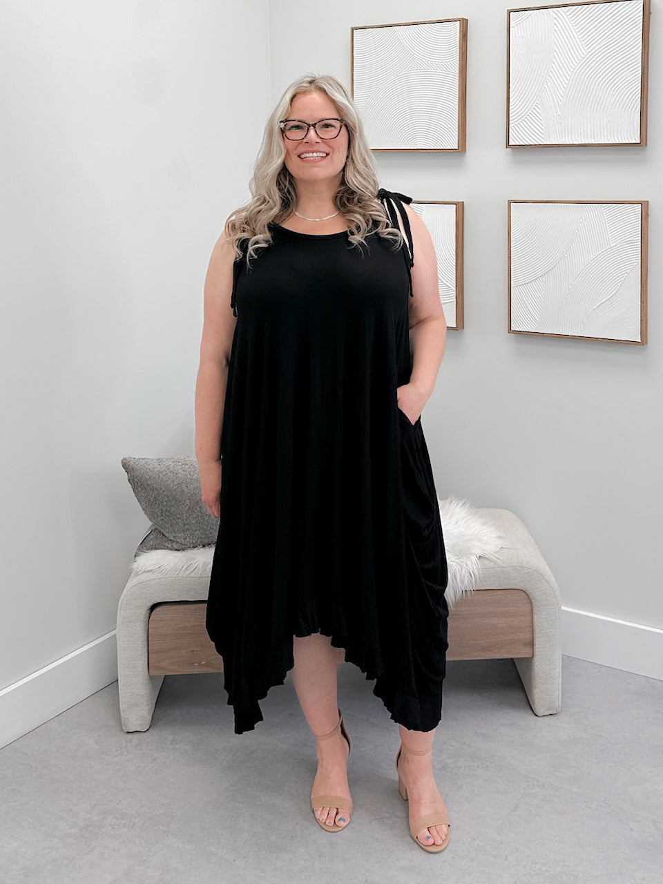 Mace Dress in Black