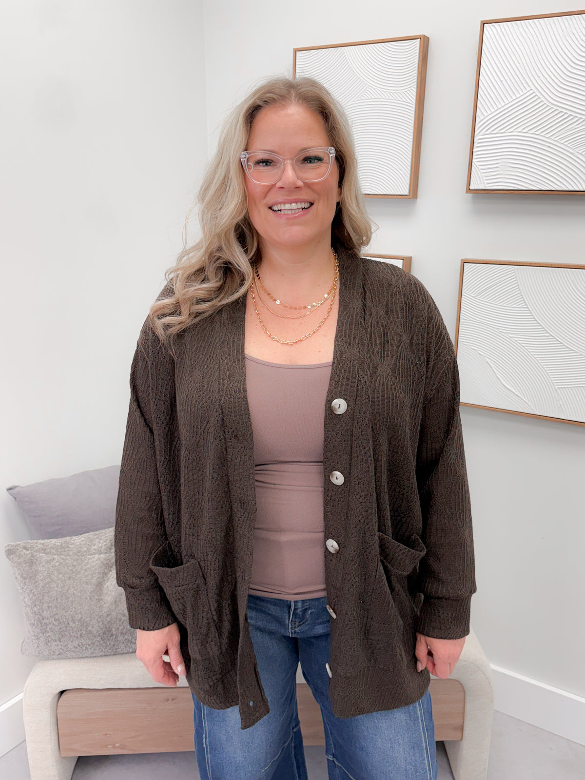 Quinn Cardigan in Espresso